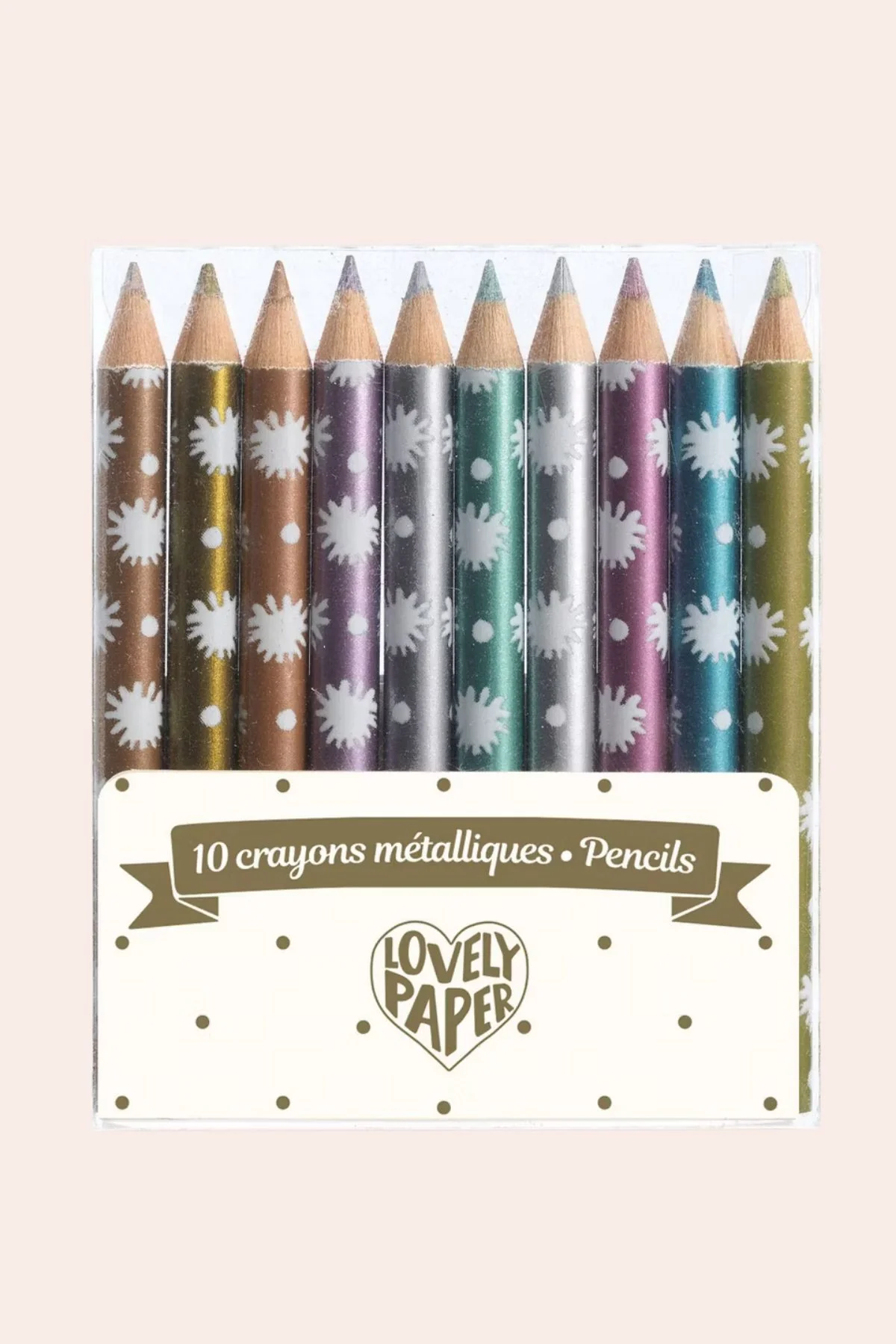 Djeco - 10 Mini Metallic Pencils