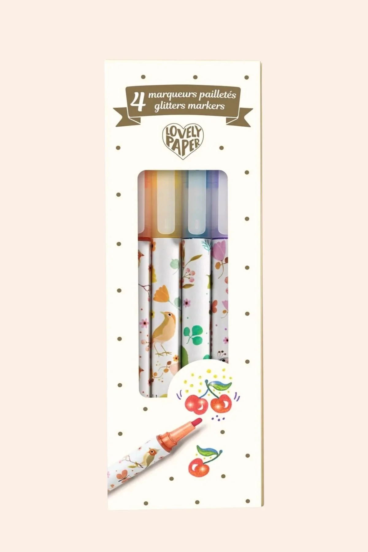 Djeco - 4 Glitter Markers - Tinou Le Joly Sénoville