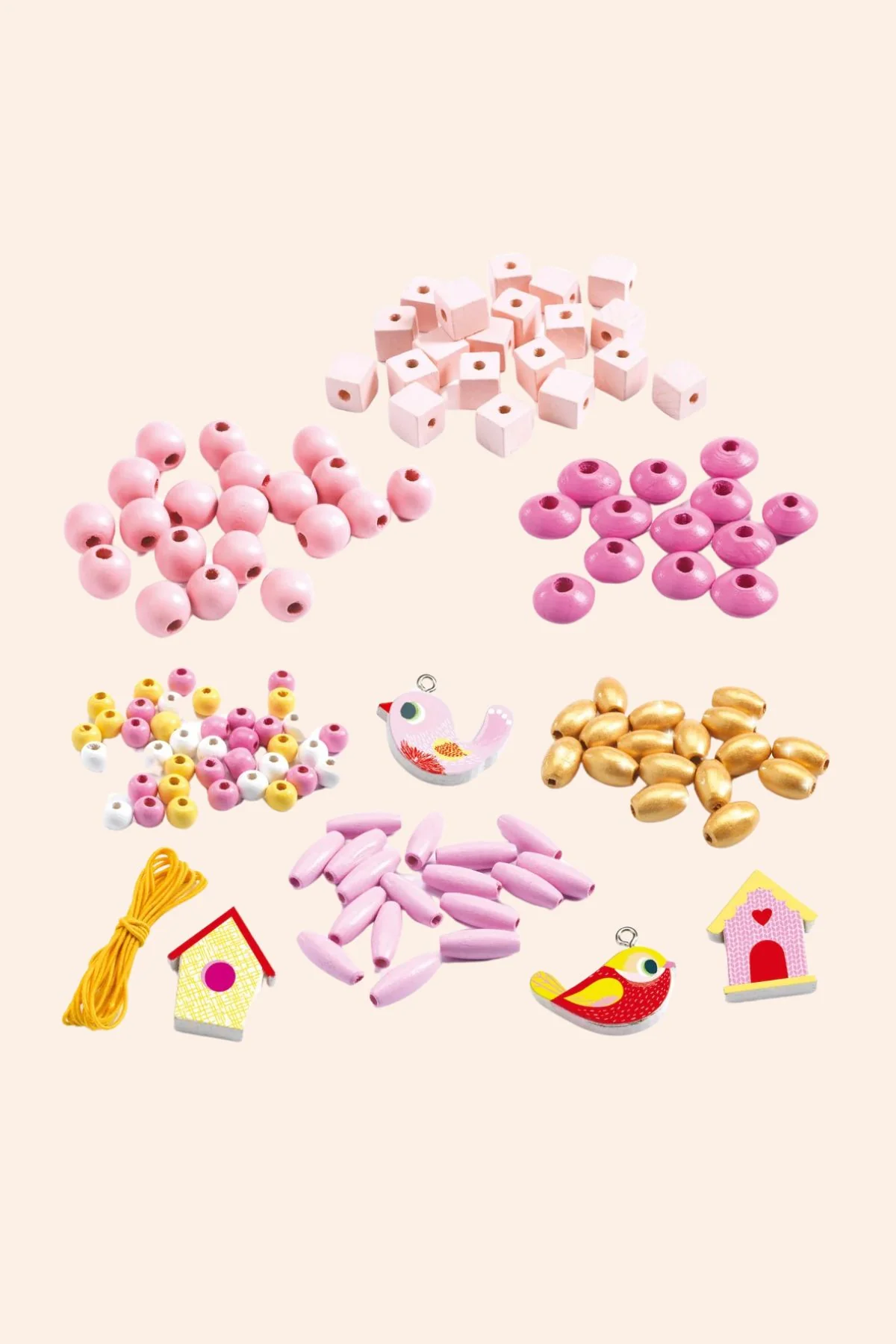 Djeco - 450 Wooden Beads - Birds - Image 2