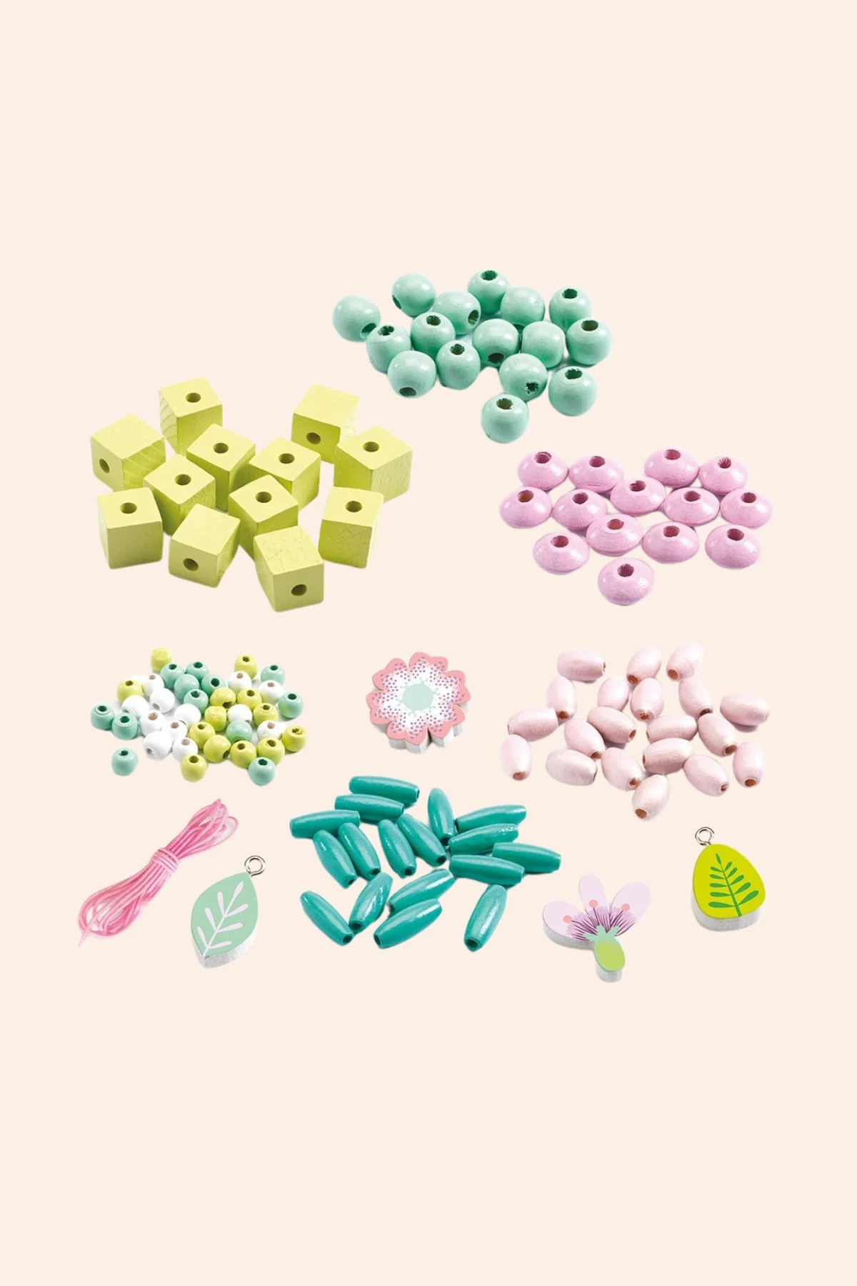 Djeco - 450 Wooden Beads and Flowers - Image 2