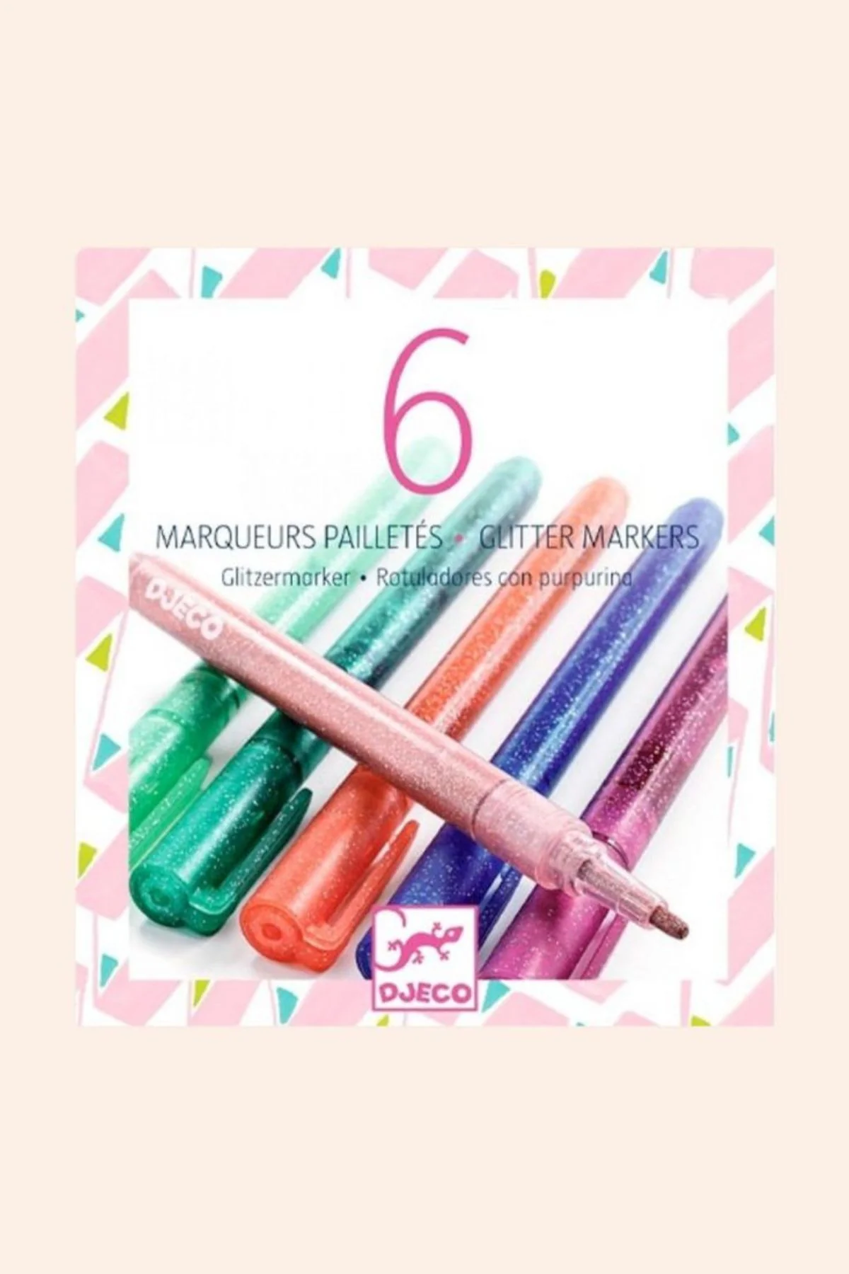 Djeco - 6 Glitter Markers - Sweet