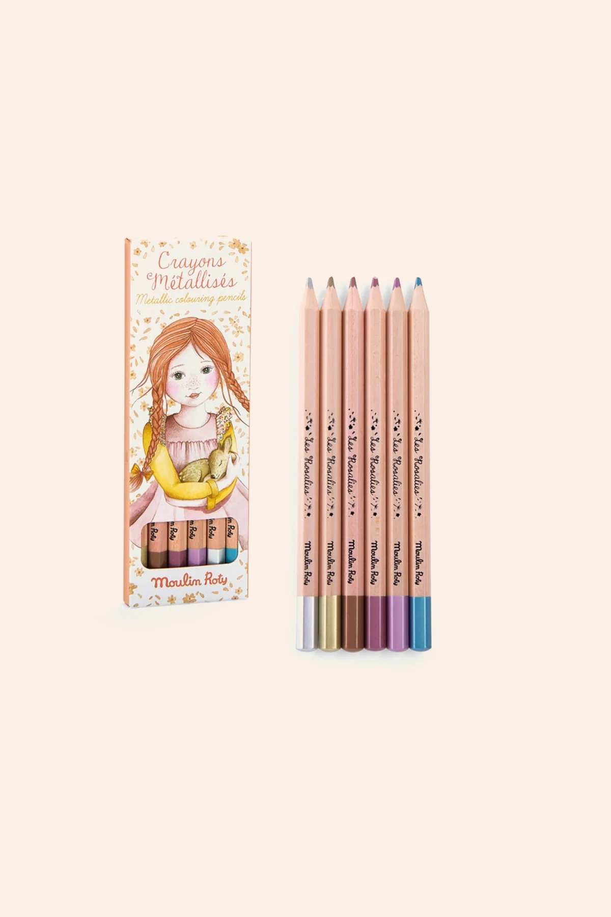 Moulin Roty - 6 Metallic Colouring Pens - Les Rosalies