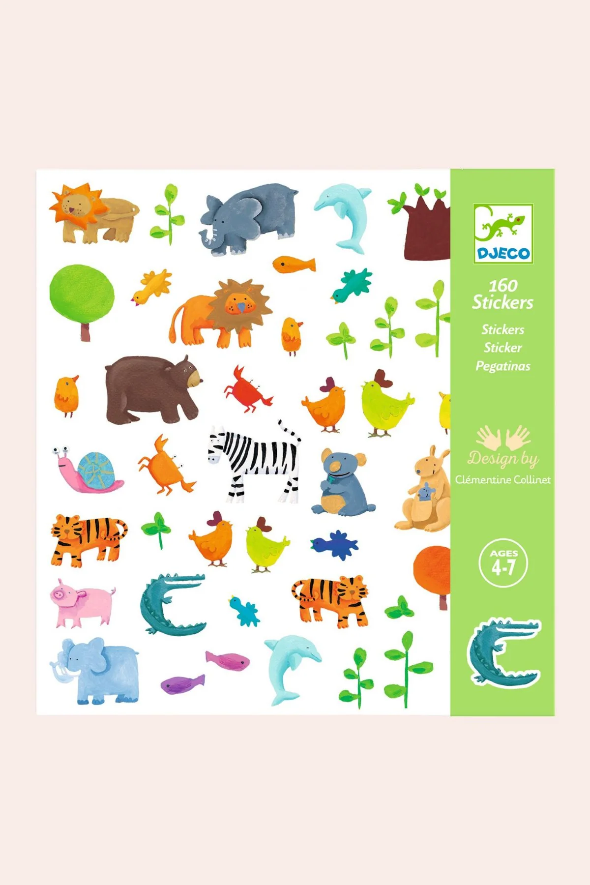Djeco - 160 Stickers - Animals