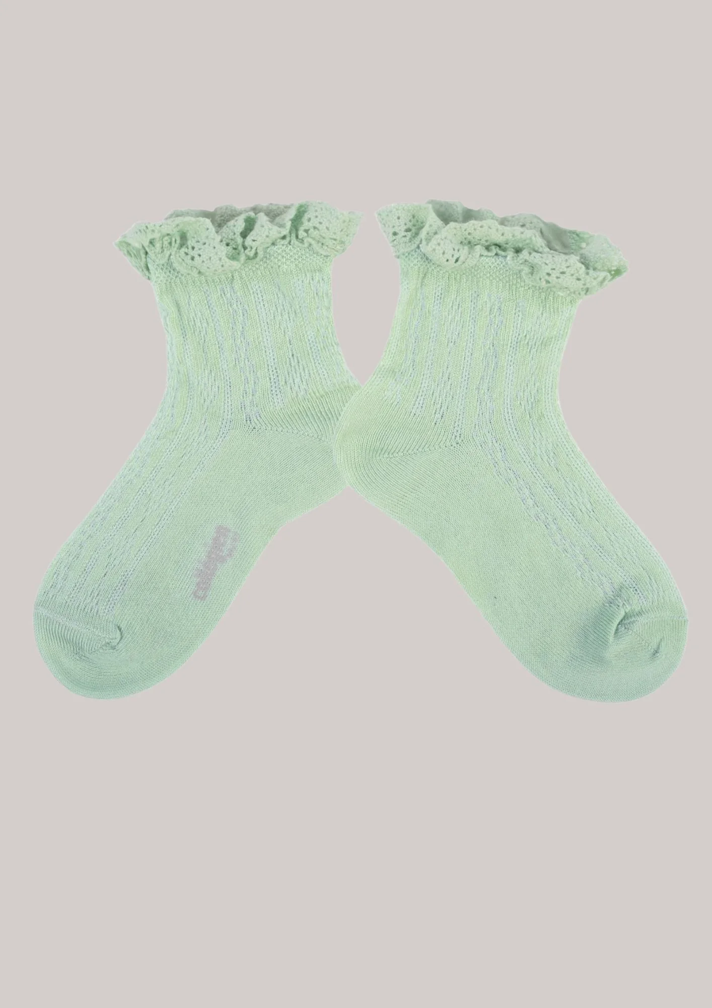 Collégien X Strawberries & Cream - Annette Verveine Ankle Socks with Lace