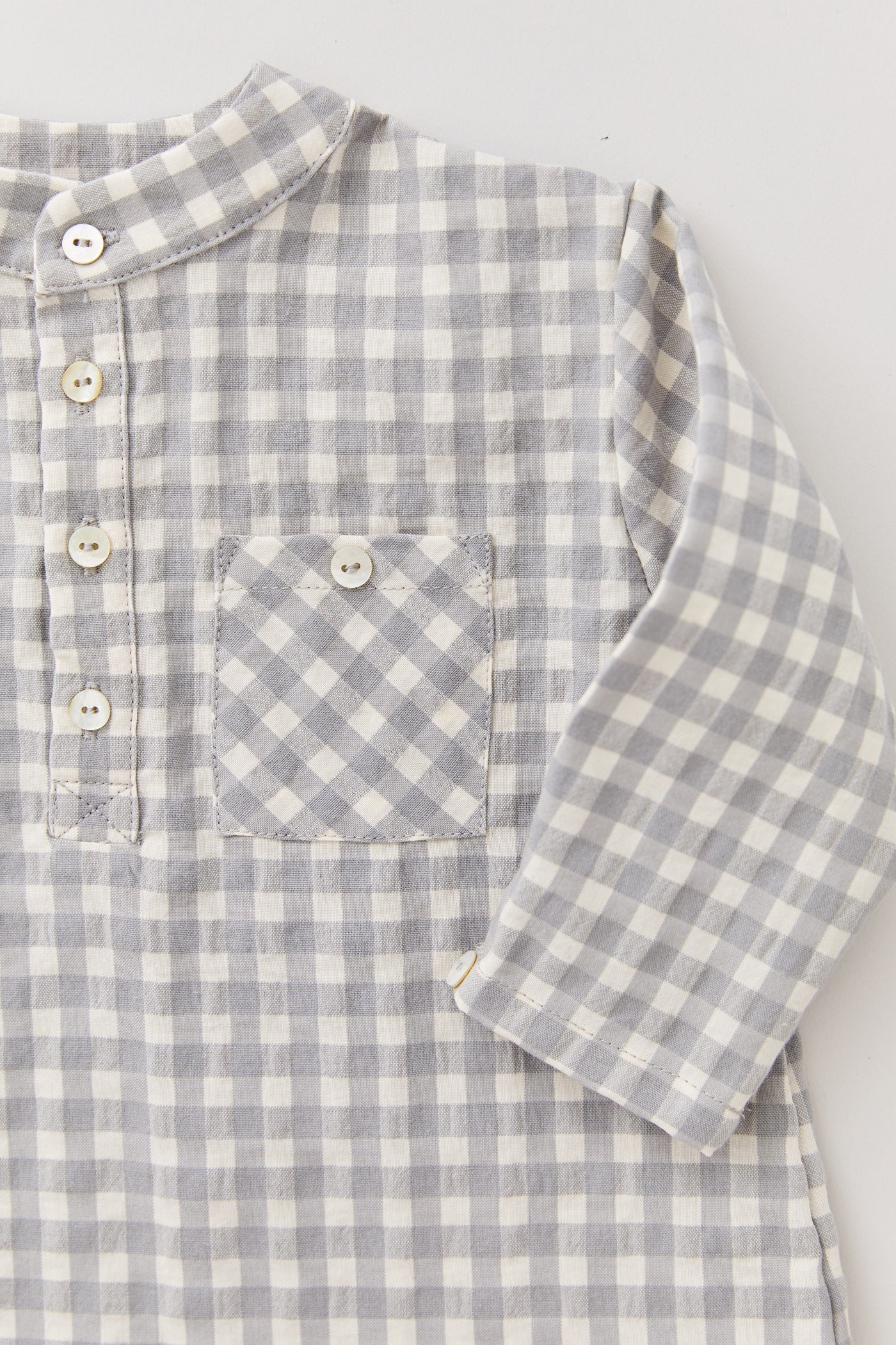 Apple Shirt - Cream-Grey Check - Image 5
