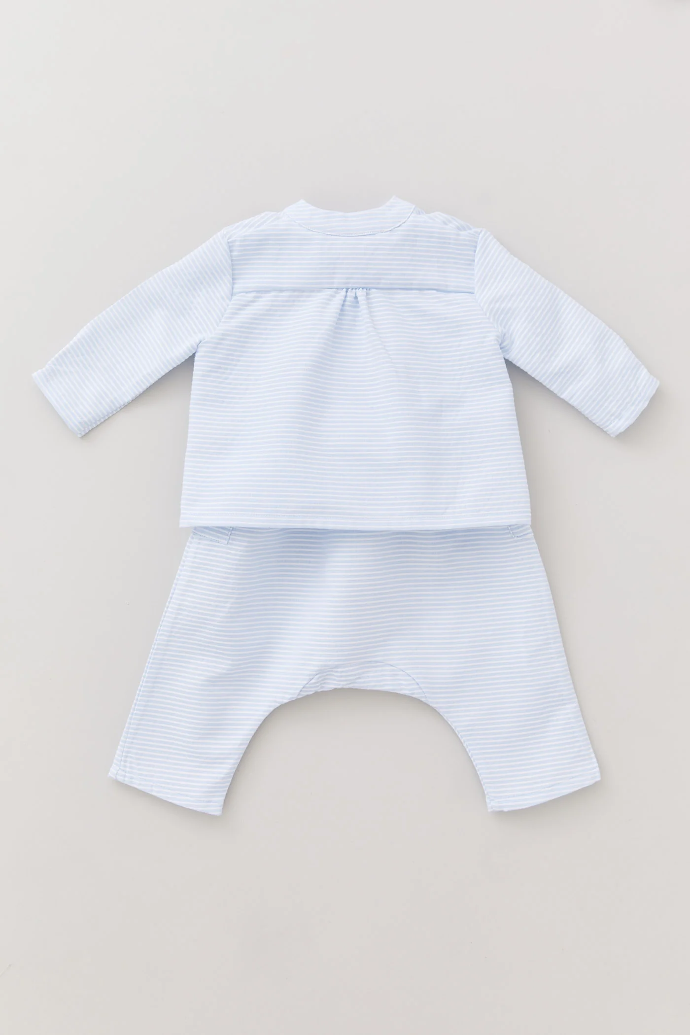 Apple Trousers Blue White Stripes Clouds - Image 4