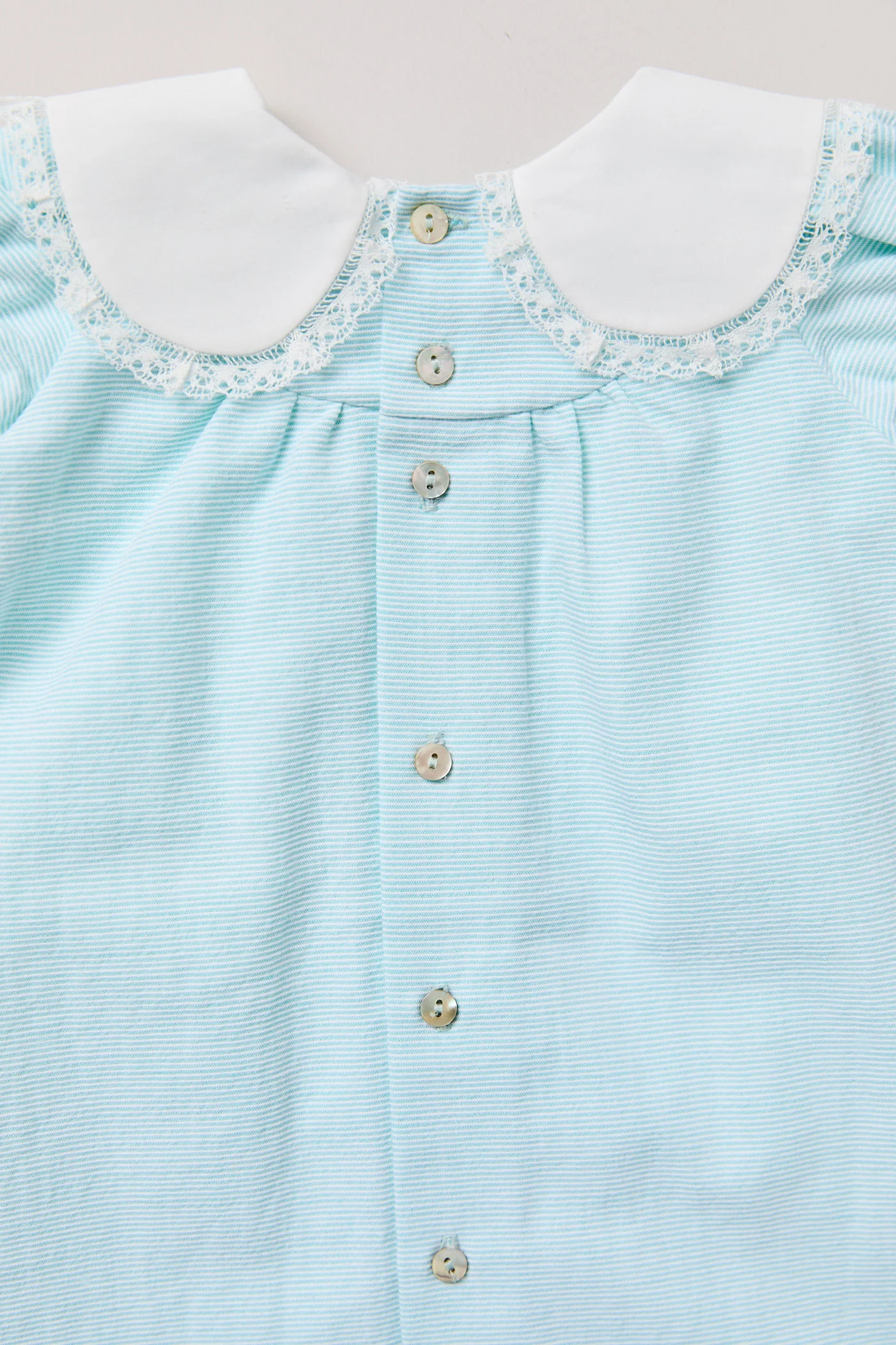Baby Bubble Dress in Plain Blue Stripes - Image 6