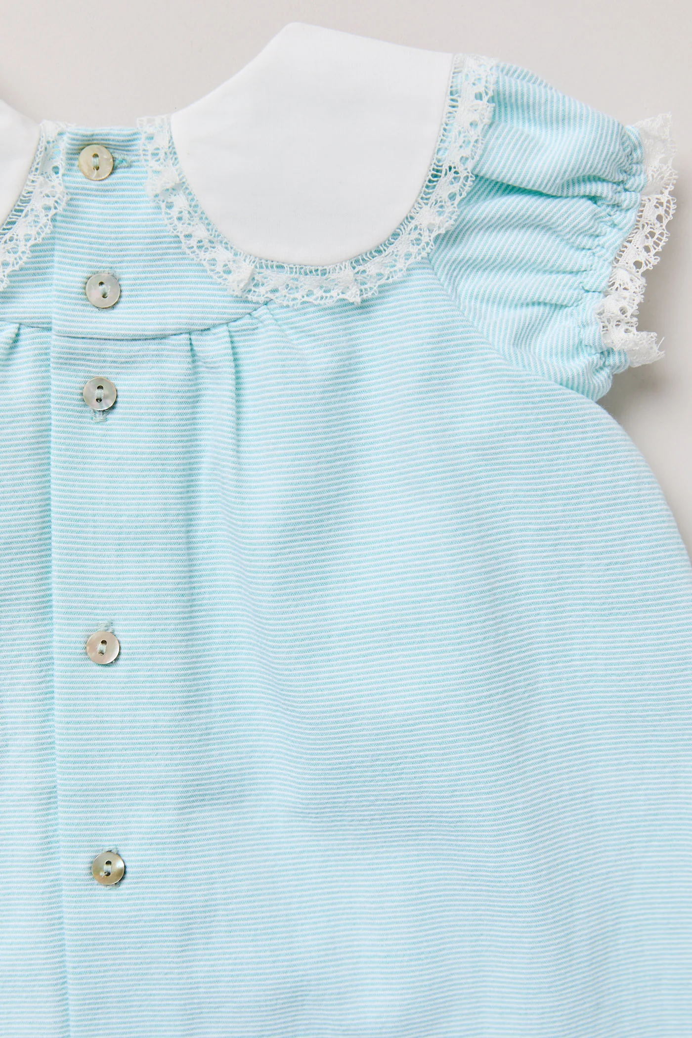 Baby Bubble Dress in Plain Blue Stripes - Image 8