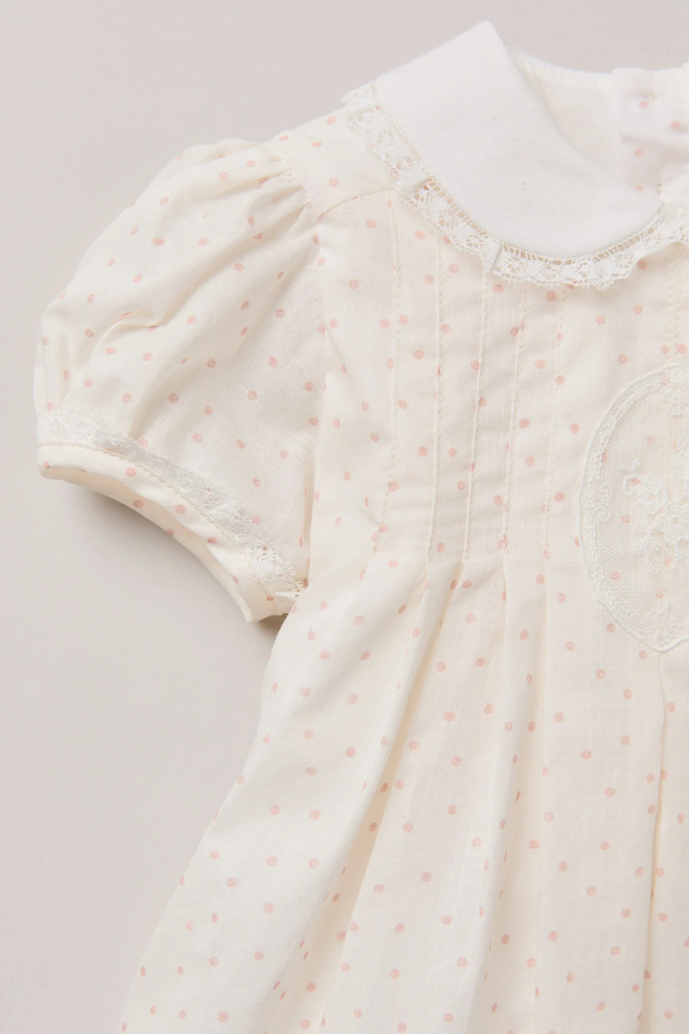 Baby Eloise Dress in Blush Polka Dots - Image 5