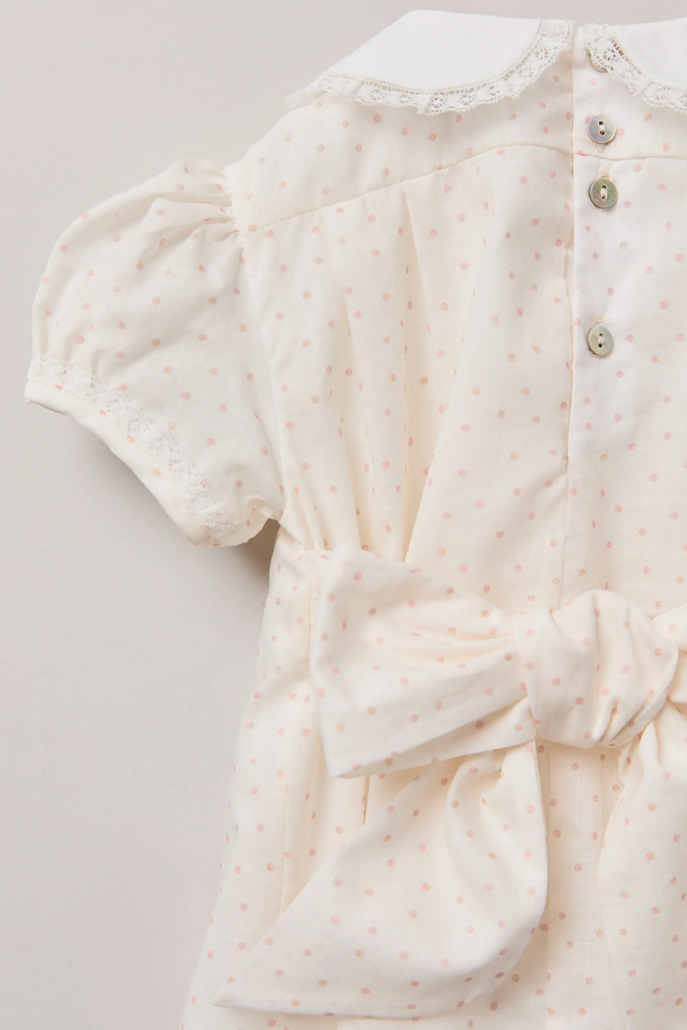 Baby Eloise Dress in Blush Polka Dots - Image 7