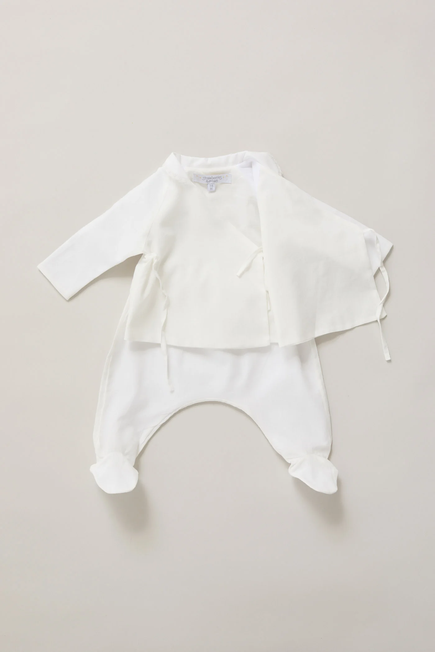 Baby Kimono Set In Pearly White - Image 3