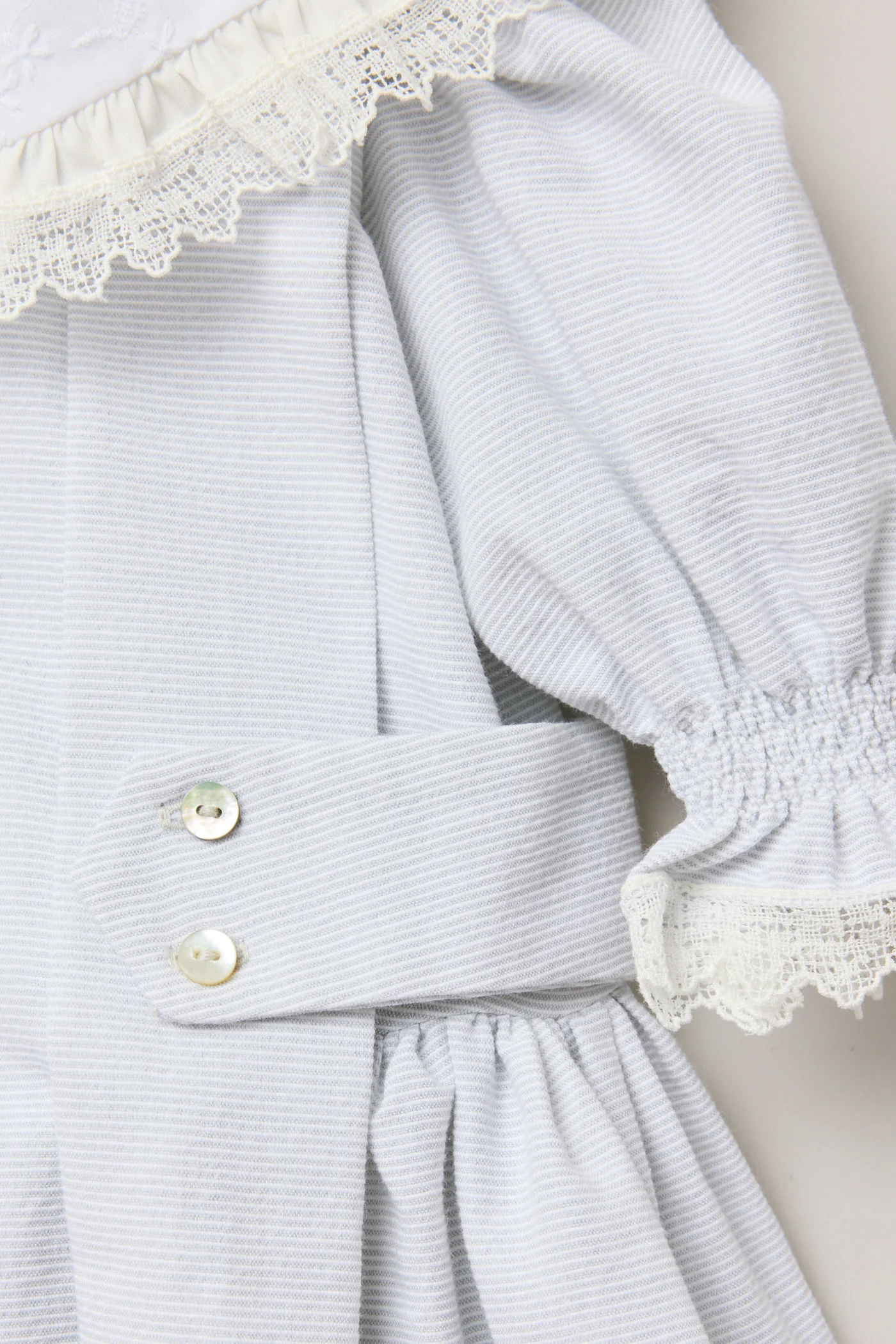 Baby Piano Dress in Light Grey Stripe - Image 6