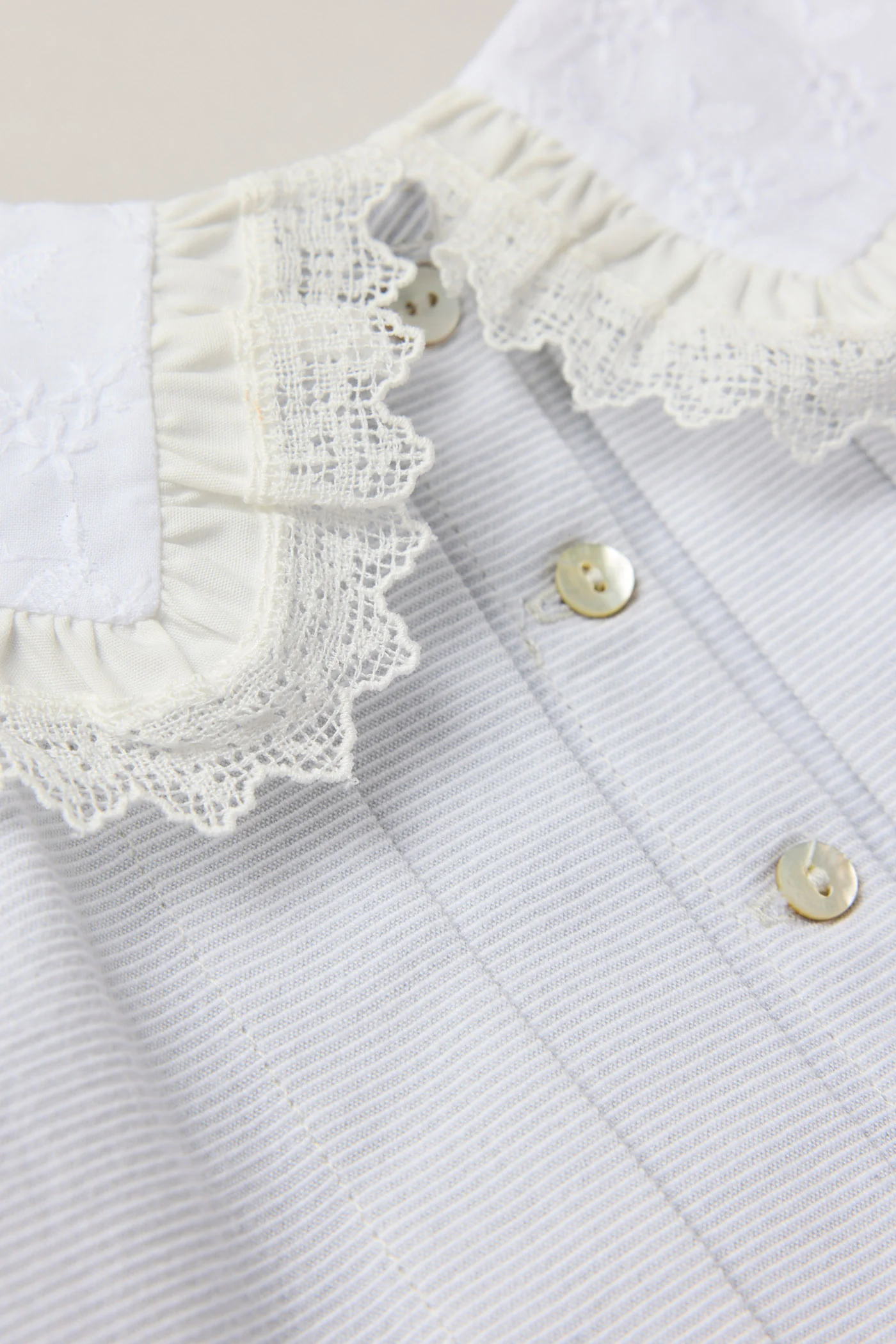 Baby Piano Dress in Light Grey Stripe - Image 8