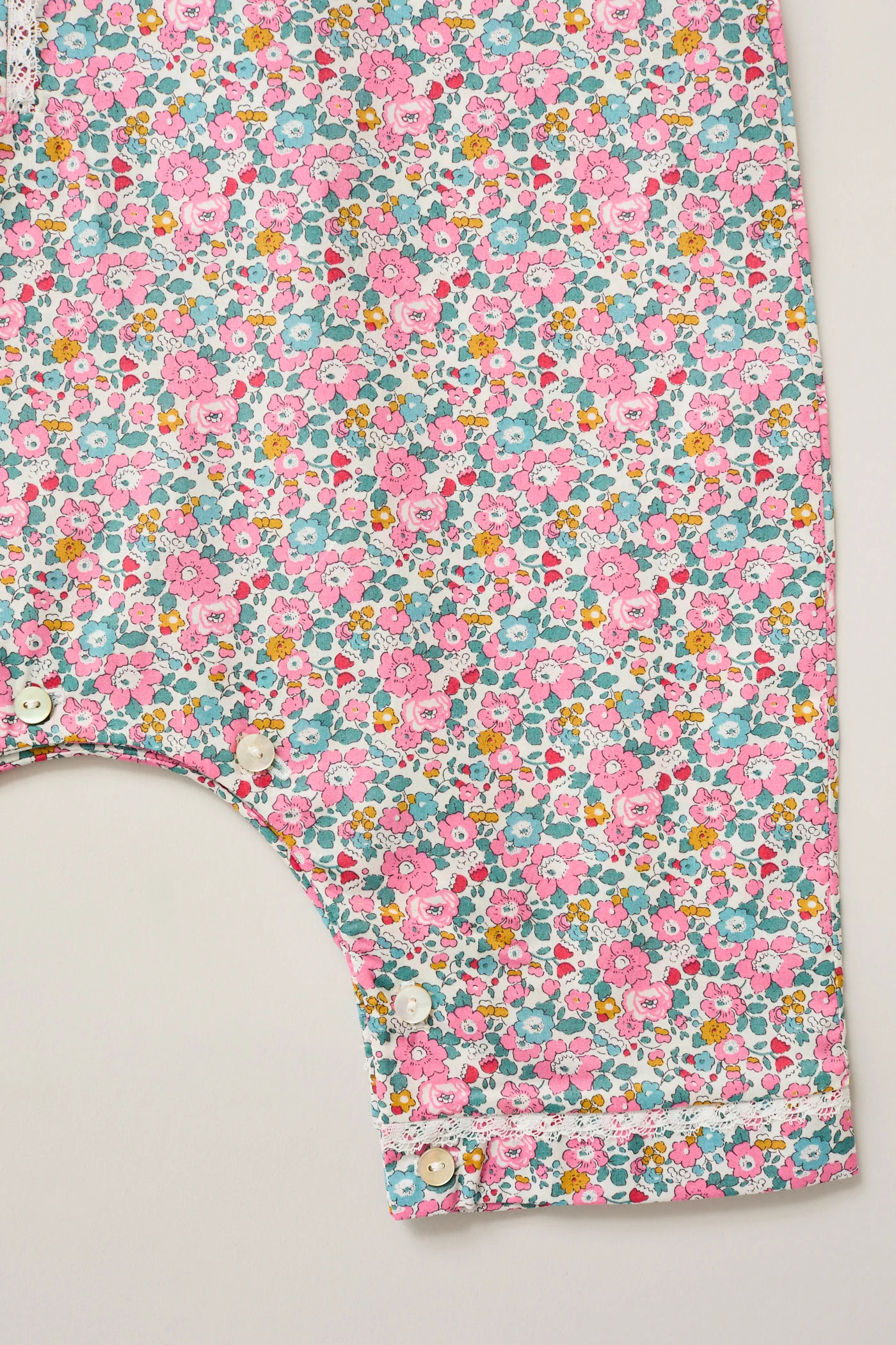 Baby Pyjama in Pink Floral Liberty Print - Image 4