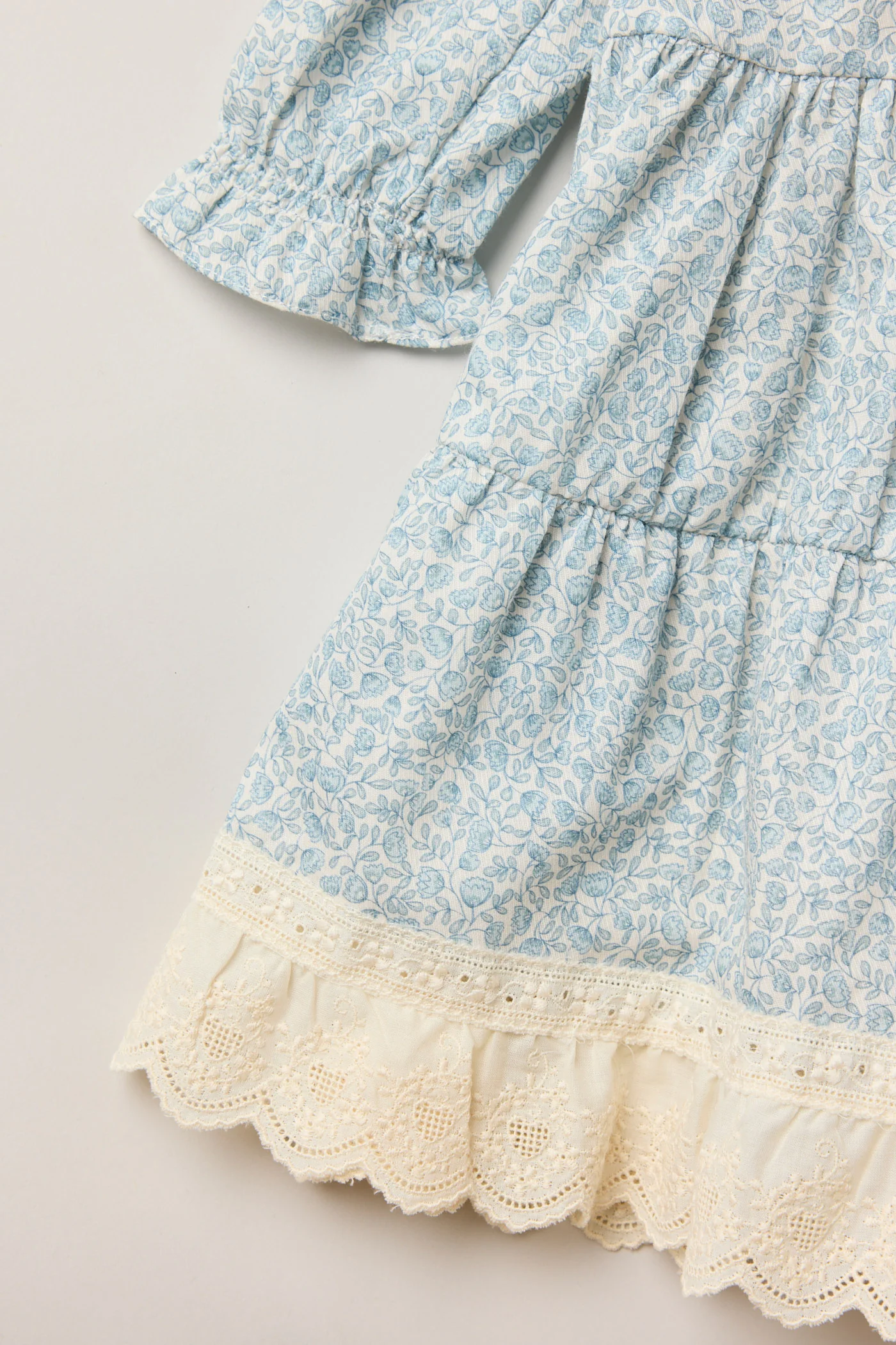Baby Raspberry Dress in Blue Flower - Image 4