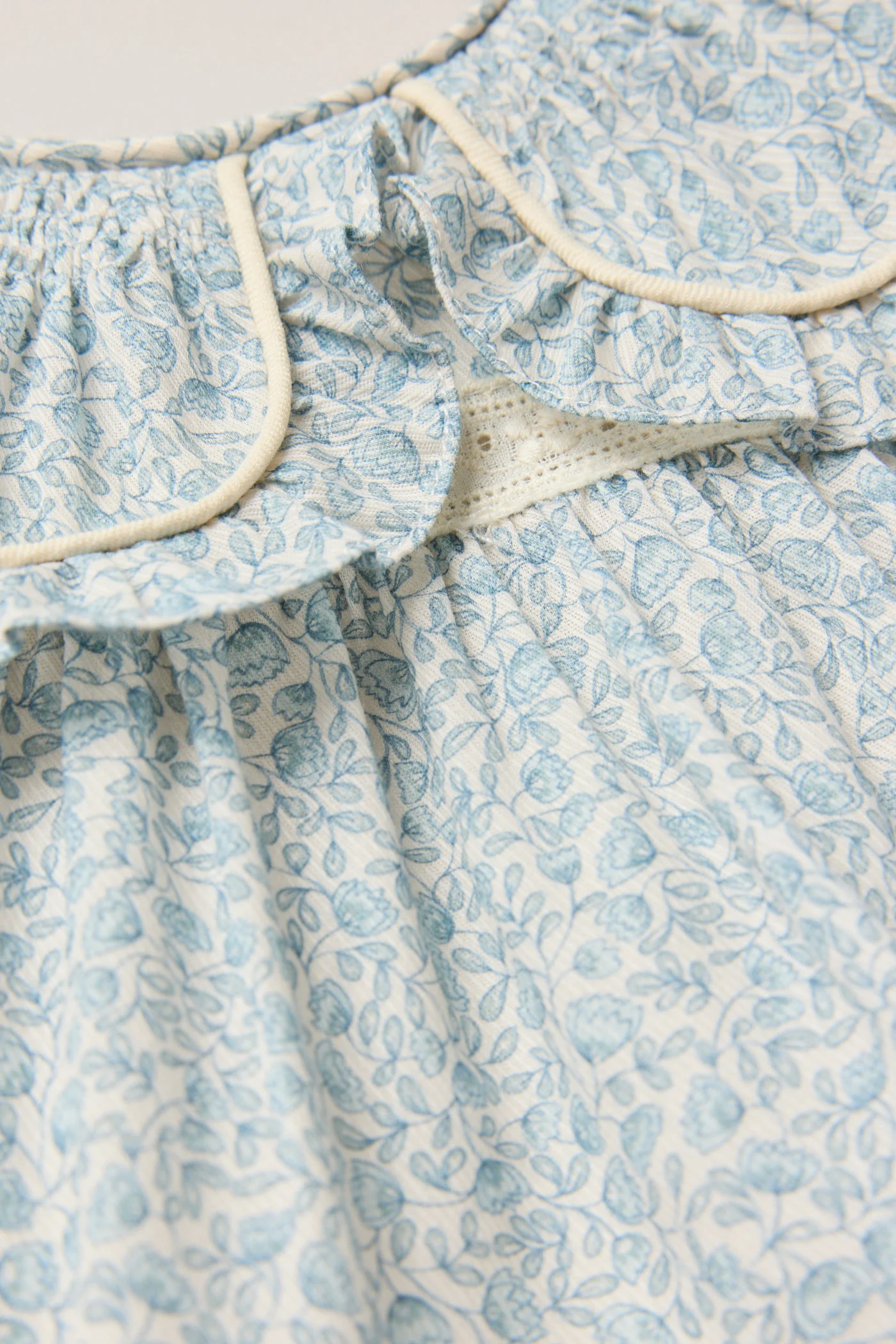 Baby Raspberry Dress in Blue Flower - Image 5