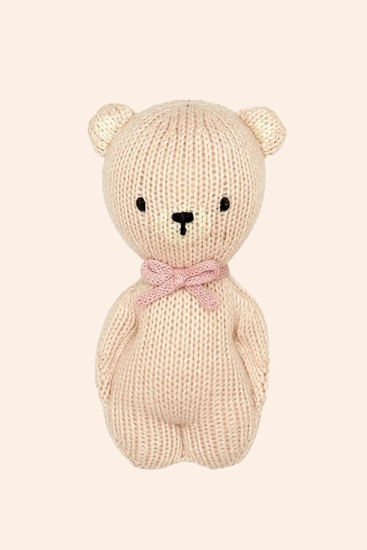 Tun Tun - Bear Rattle - Light Pink & Dusty Rose