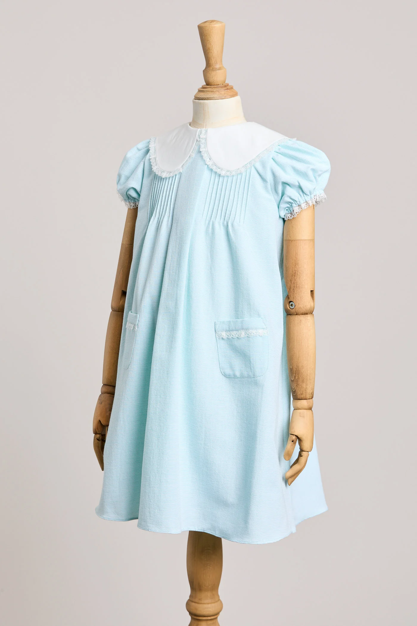 Bubble Dress Plain Blue Stripes - Image 4