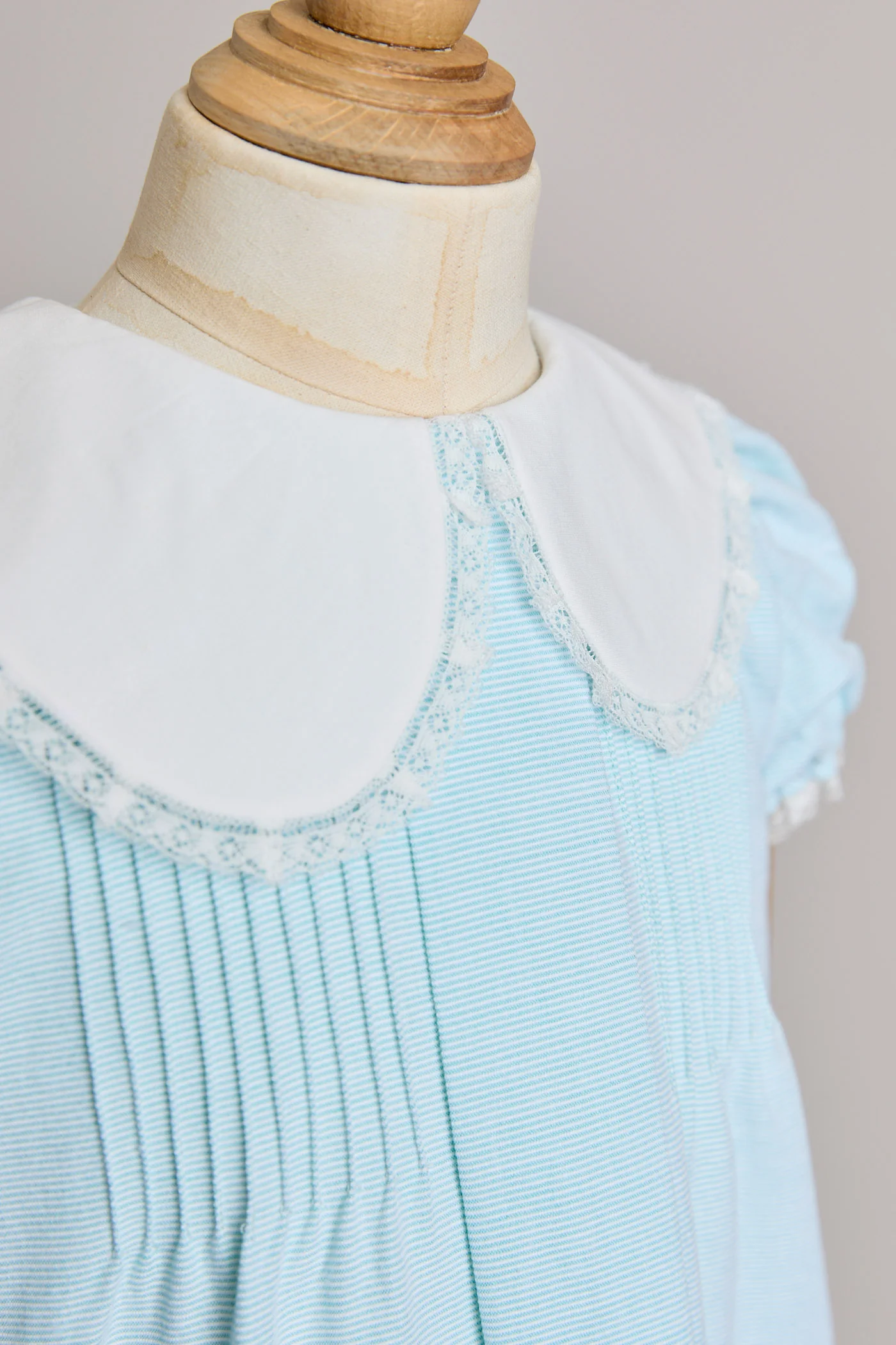 Bubble Dress Plain Blue Stripes - Image 5