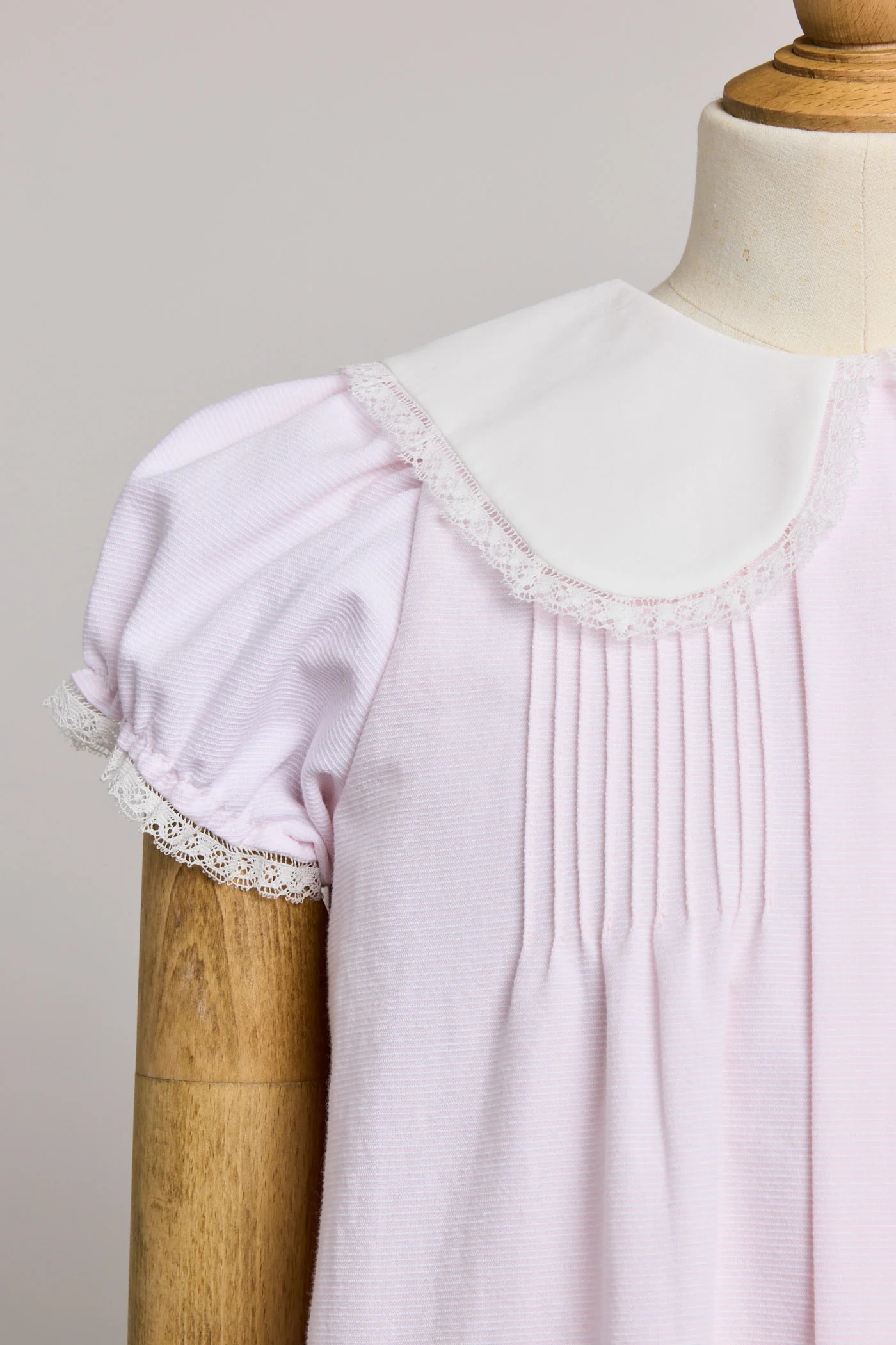 Bubble Dress in Plain Stripes Pink - Image 3