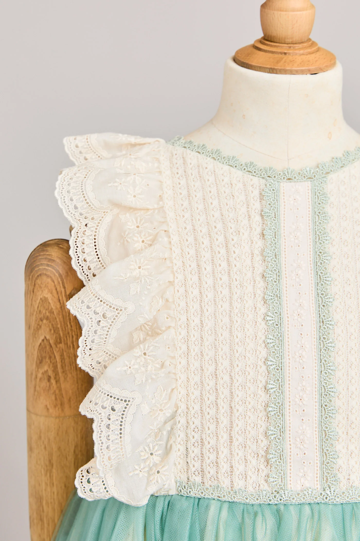 Butterfly Dress in Cream Mint - Image 6