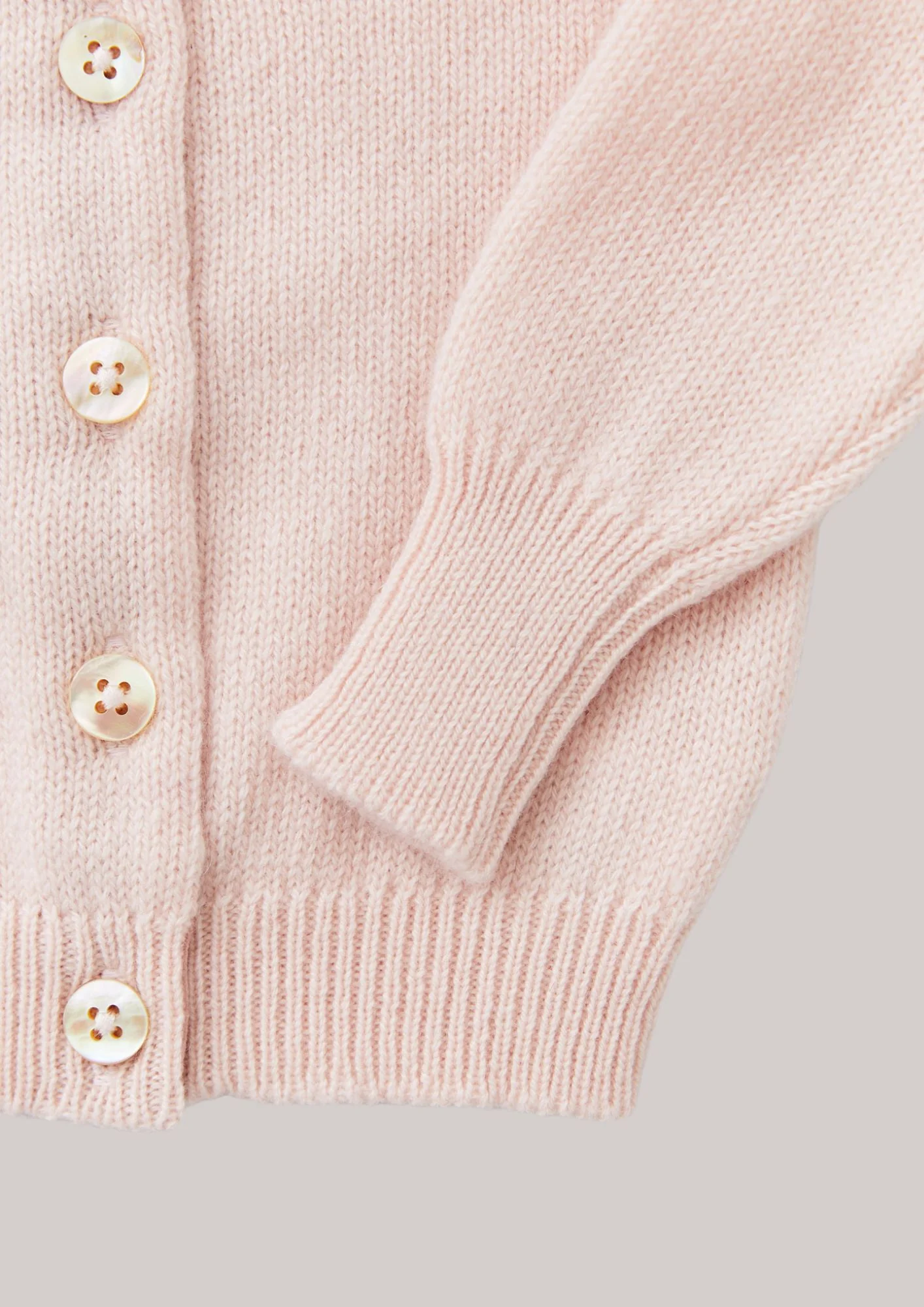Cashmere Round Neck Baby Cardigan Peach - Image 3