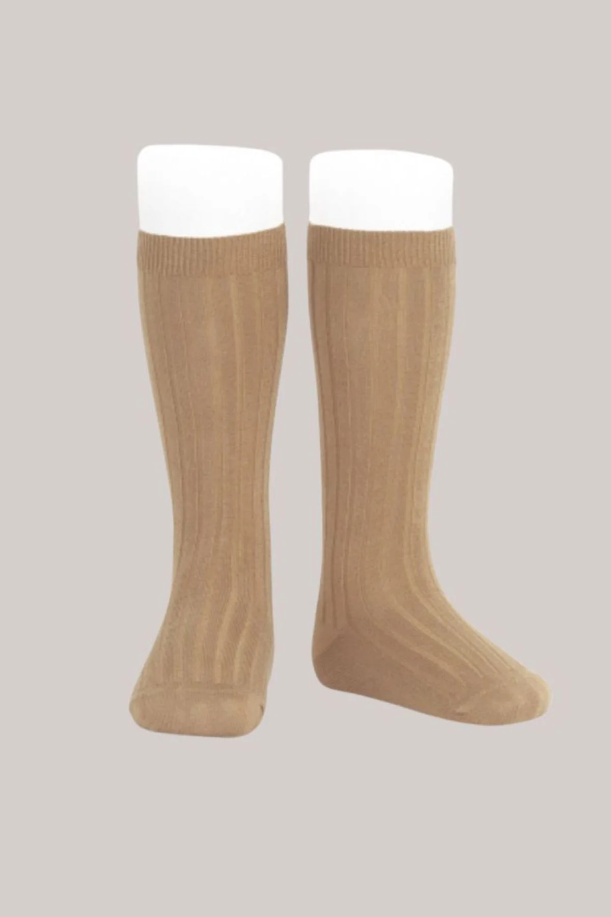 Cóndor Basic Rib Knee High Socks - Camel
