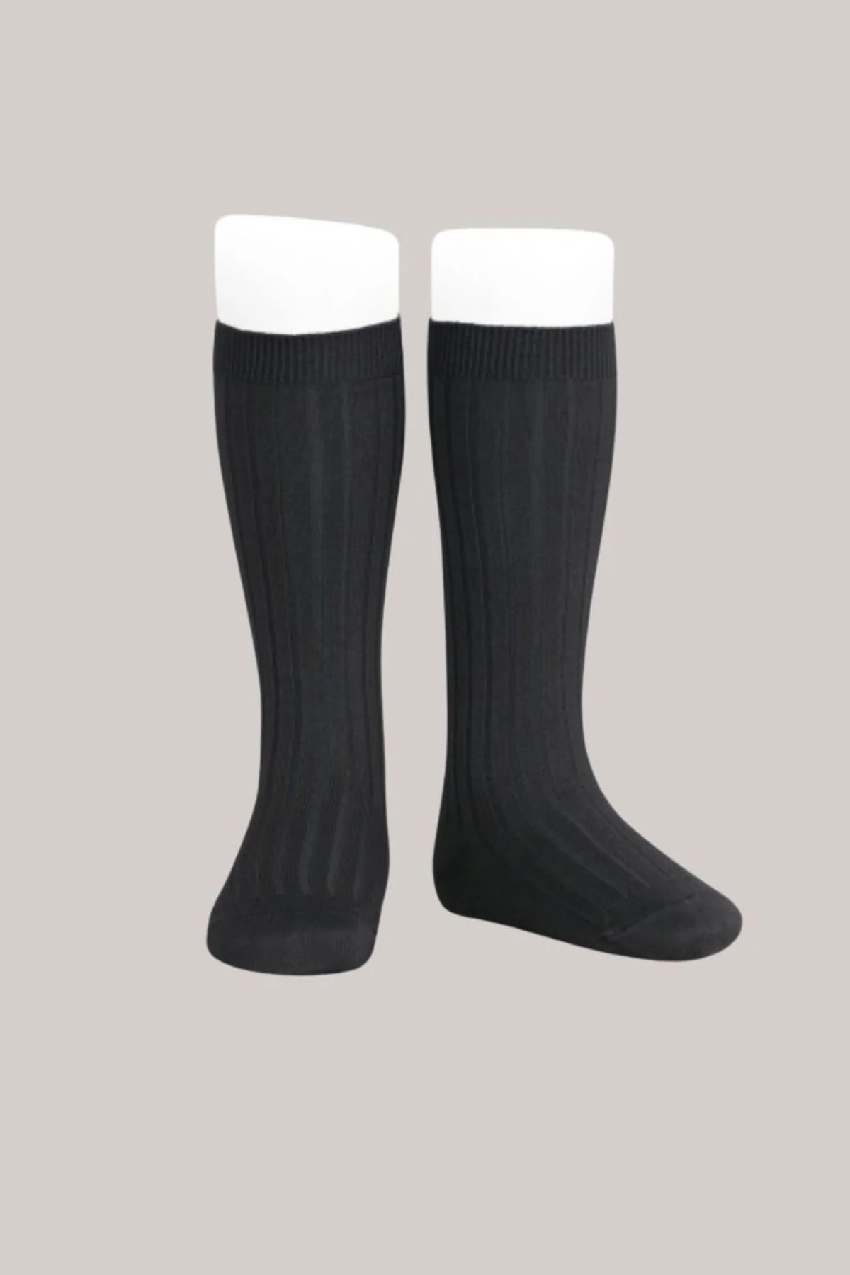 Cóndor Basic Rib Knee High Socks - Negro