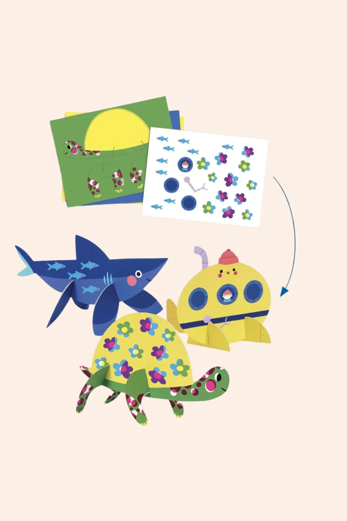 Djeco - 6 Creative Activities - Seaside Delights - Image 4