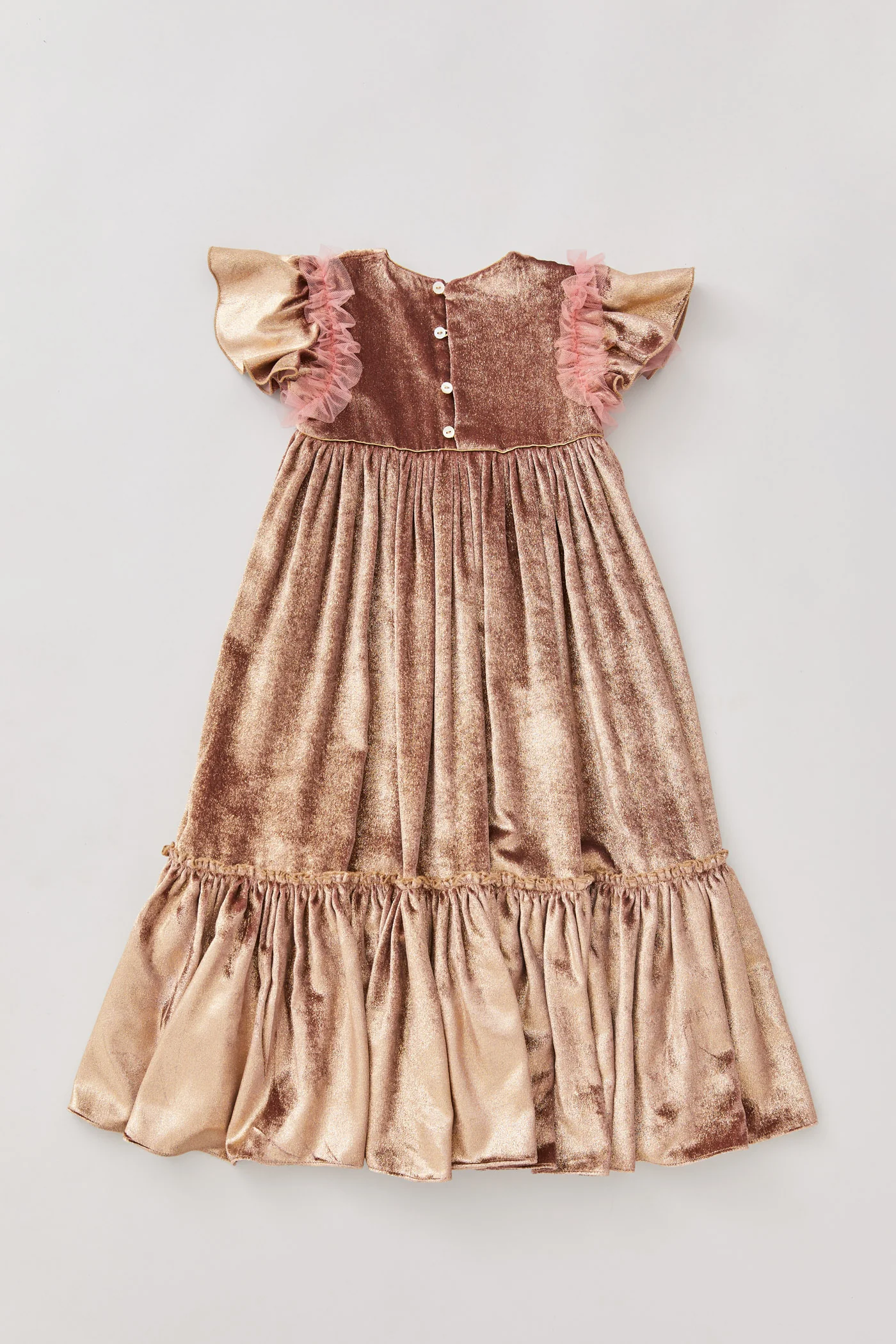 Cream Dress Gold Velvet - Occasional Party - Image 2