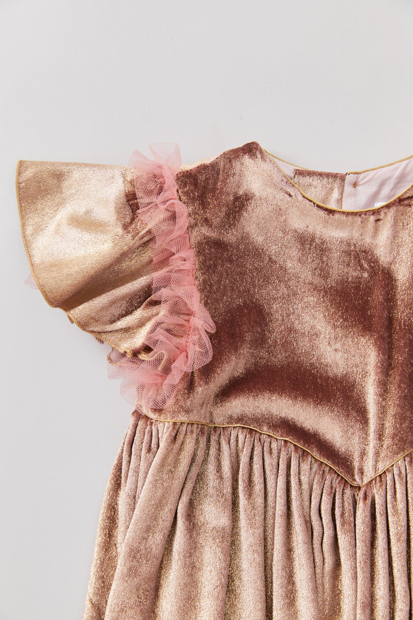 Cream Dress Gold Velvet - Occasional Party - Image 3