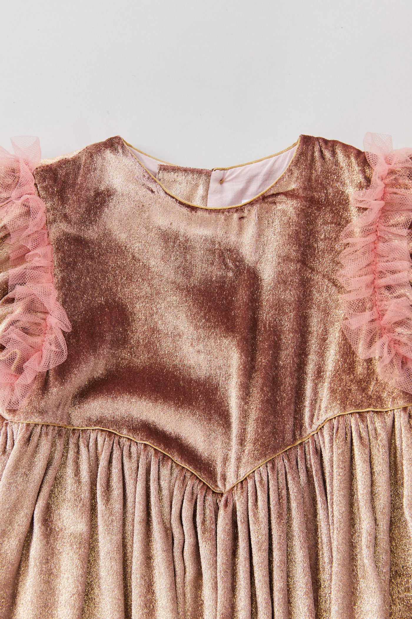Cream Dress Gold Velvet - Occasional Party - Image 4