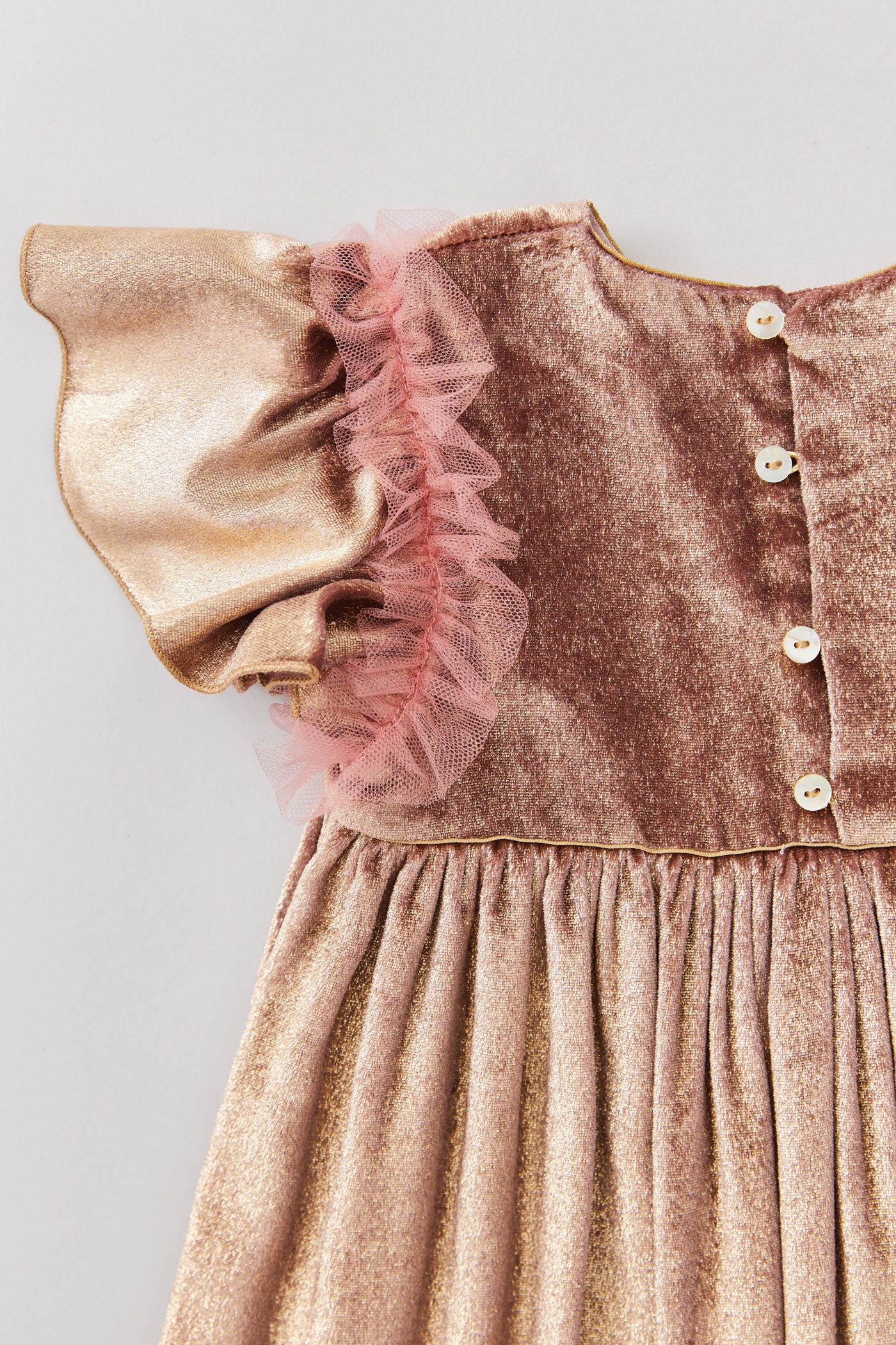 Cream Dress Gold Velvet - Occasional Party - Image 8