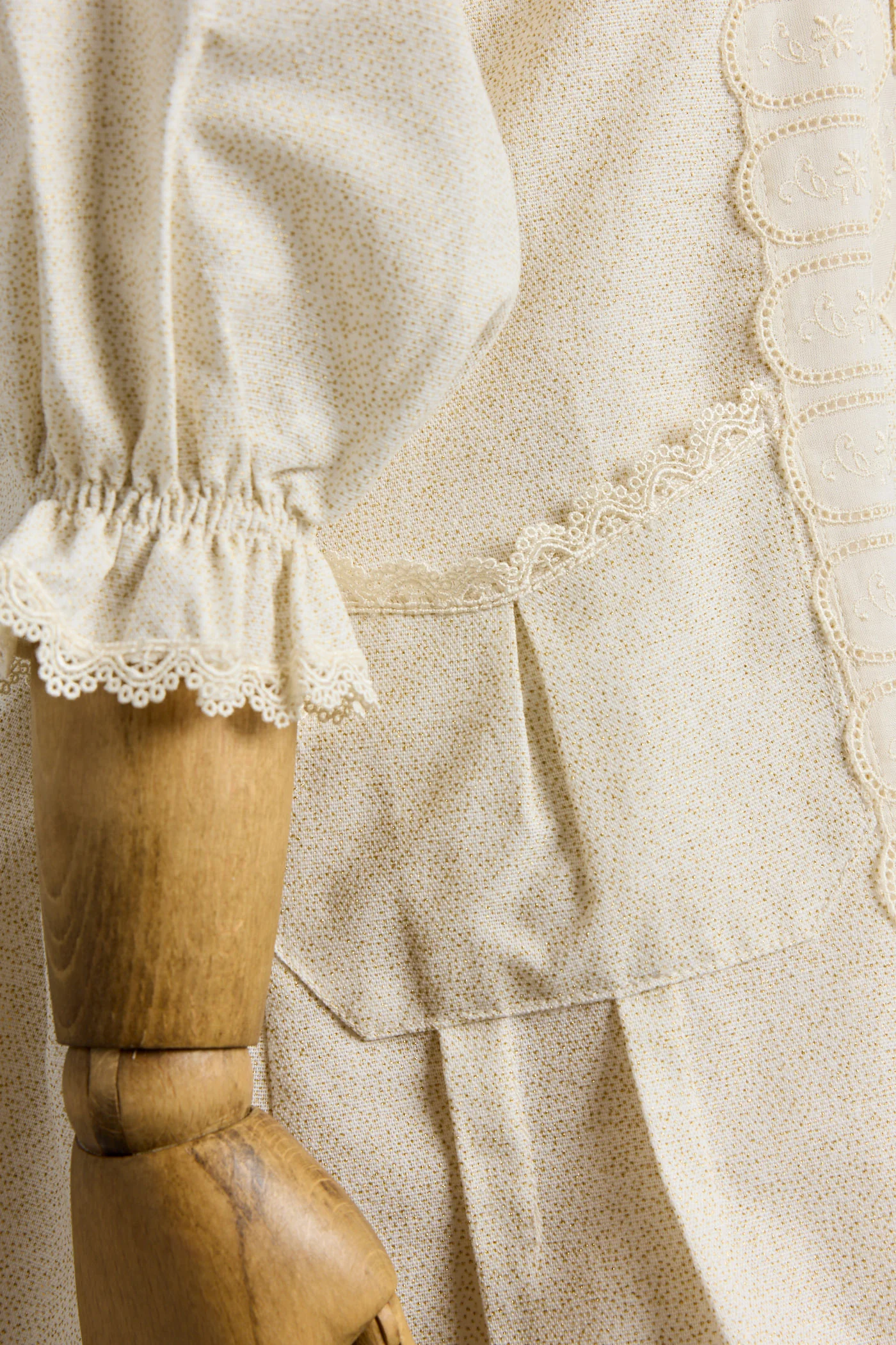 Custard Dress Cream in Gold Glitter - Image 4