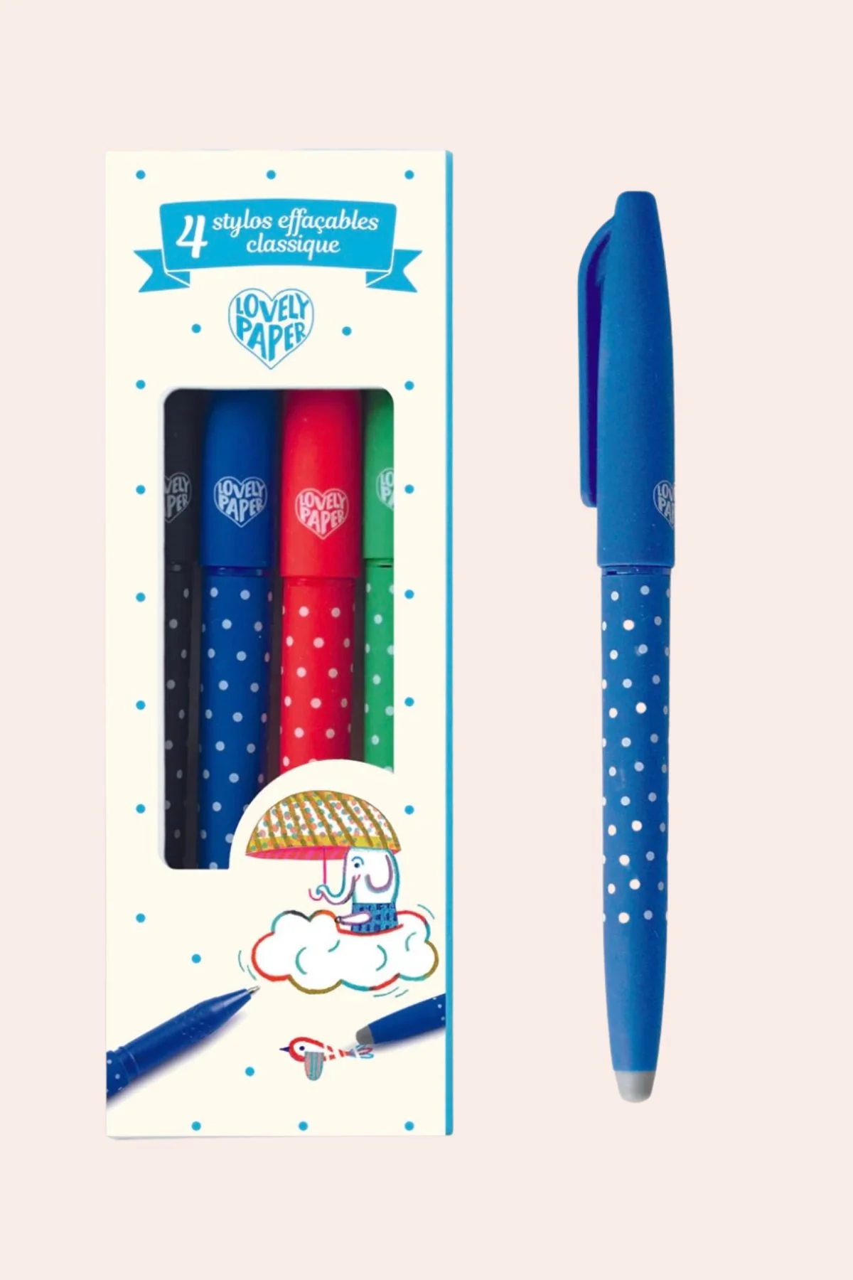 Djeco - 4 Classic Erasable Pens