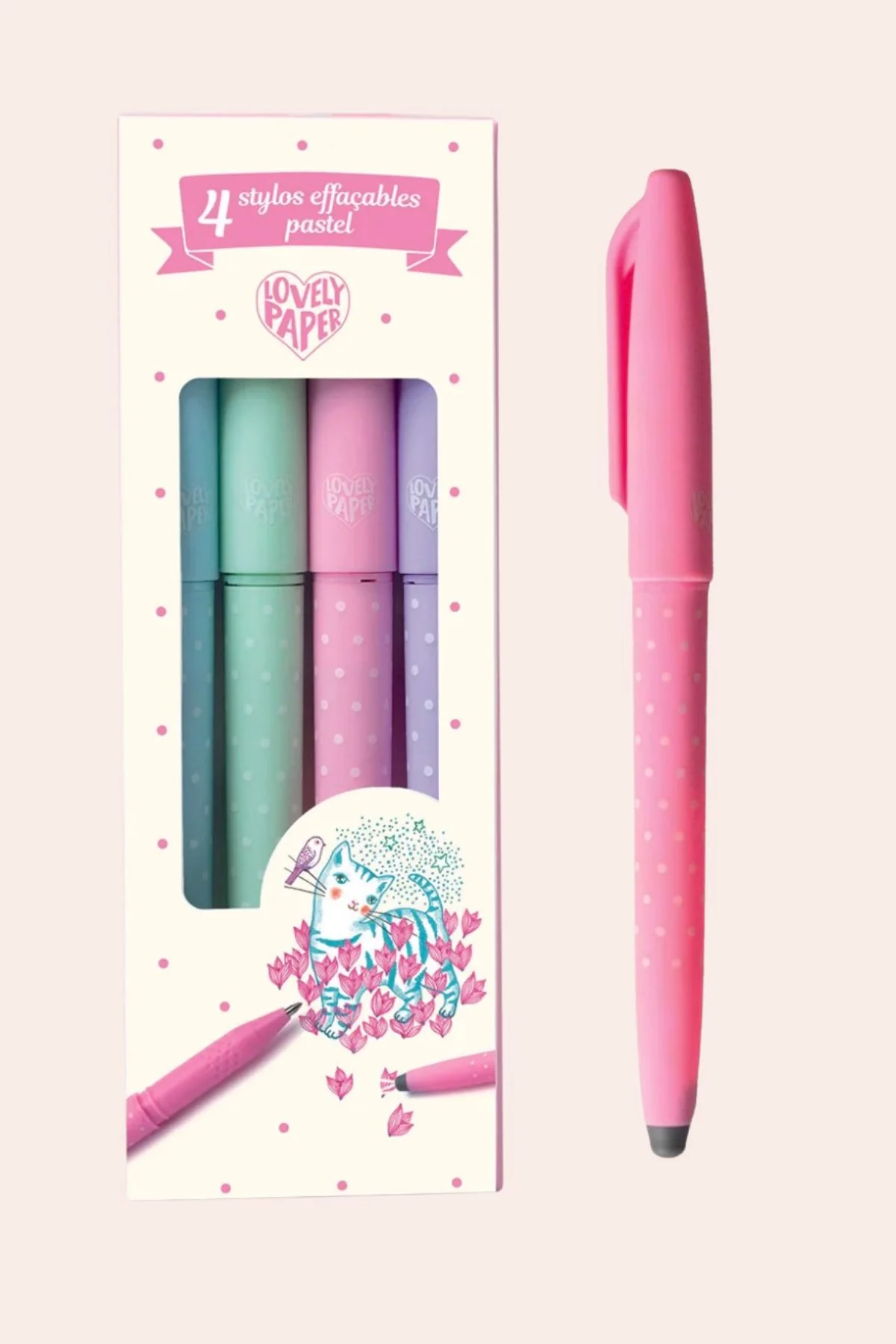 Djeco - 4 Pastel Erasable Pens