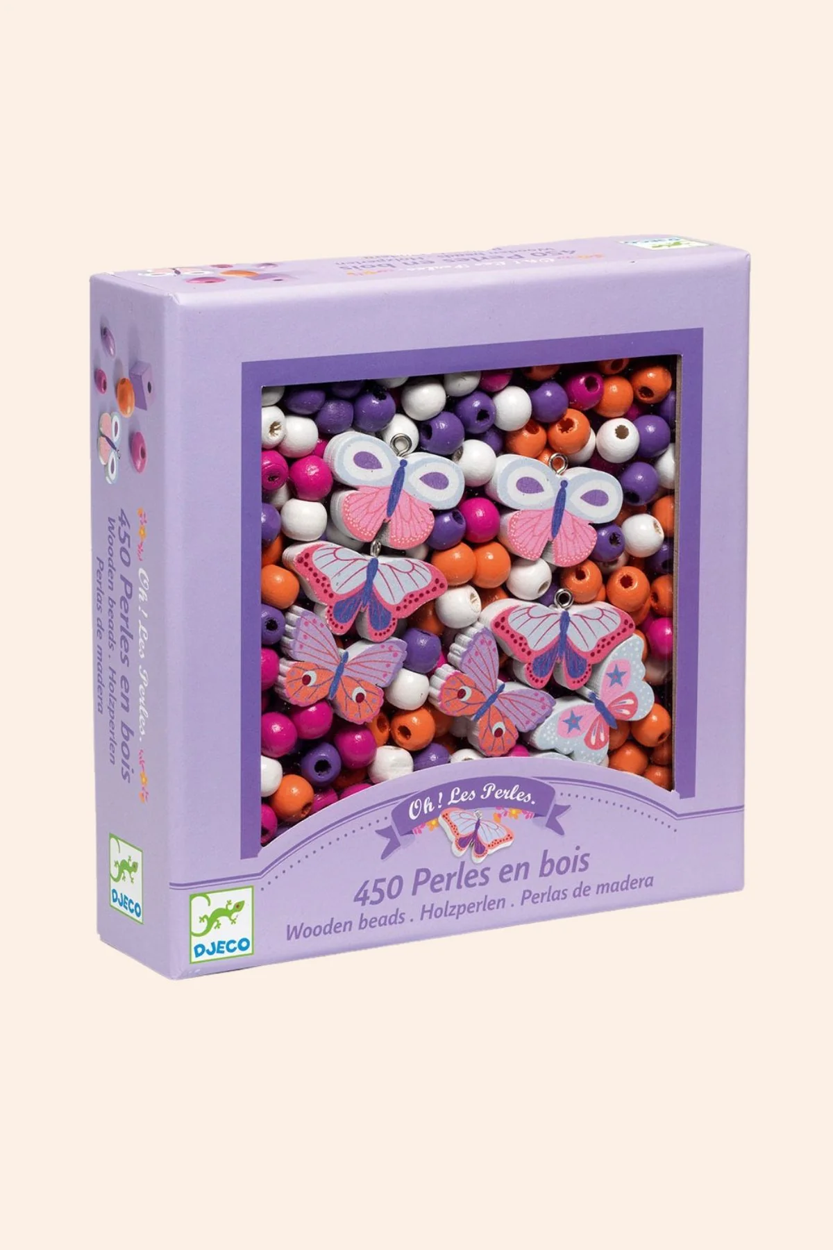 Djeco - 400 Wooden Beads - Butterflies