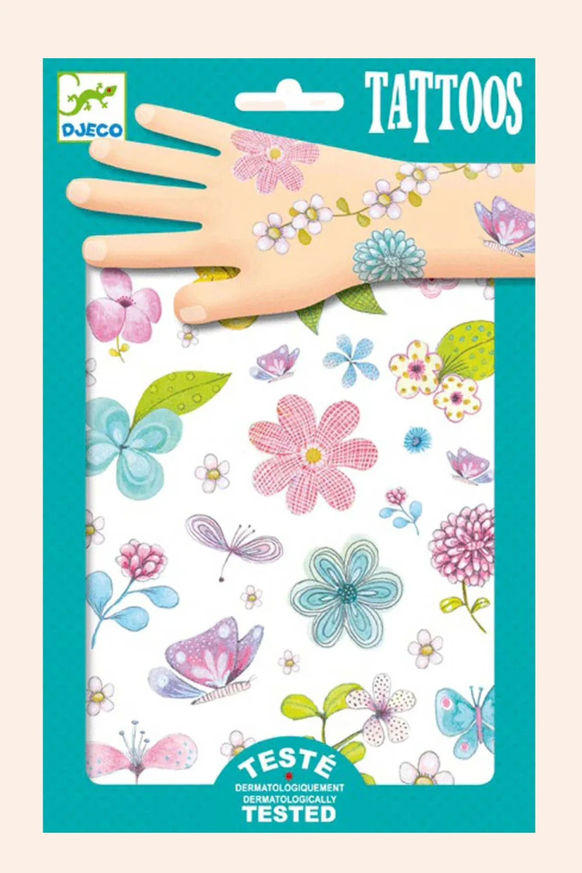 Djeco - 50 Tattoos,Fair Flowers of the Field - temporary tattoos