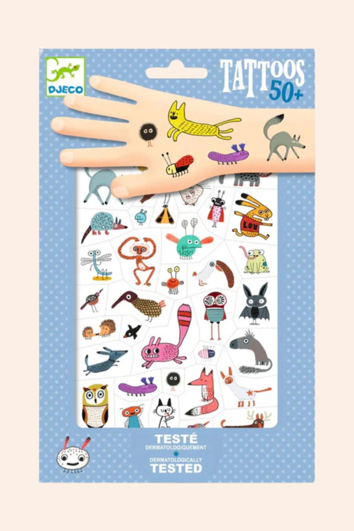 Djeco - 50 Tattoos, Little Critters - temporary tattoos