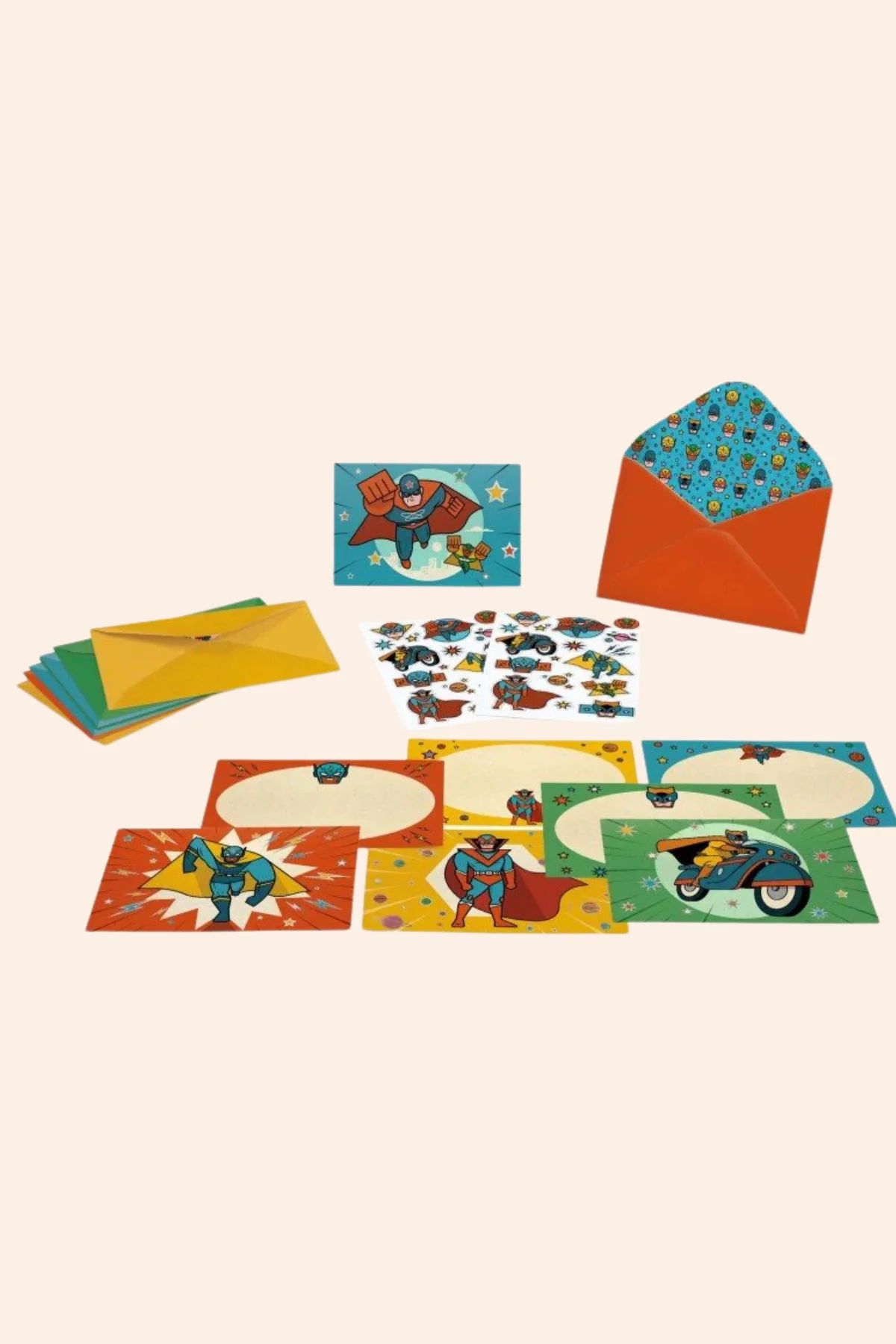 Djeco - 8 Invitations & Stickers - Pow! Bang! - Image 2