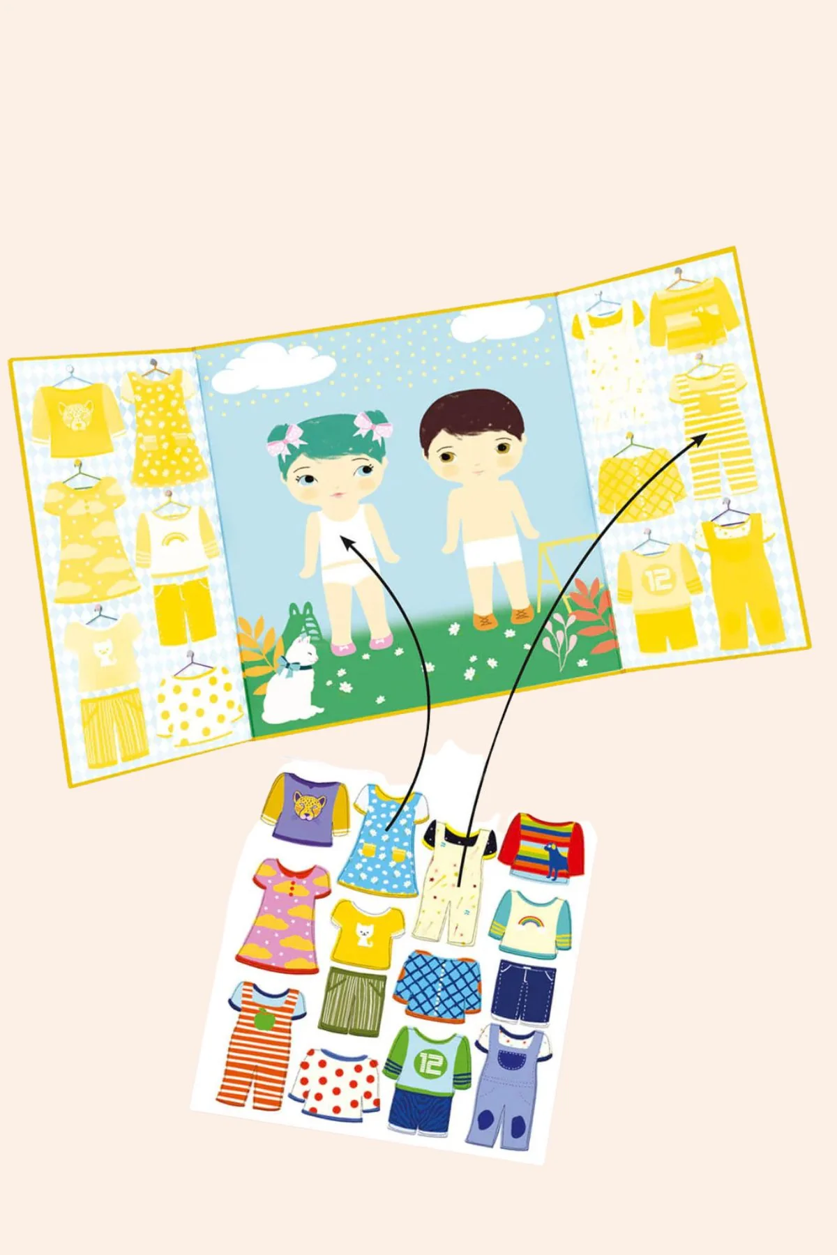 Djeco - Create with Stickers - Thick and Removable Stickers - Clothes - Image 2