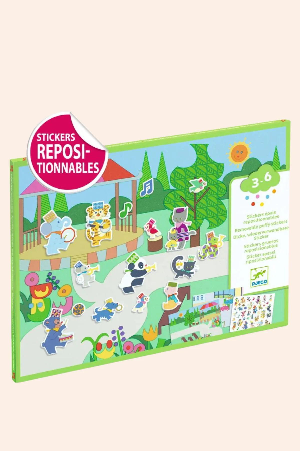 Djeco - Removable Puffy Stickers - Fanfare
