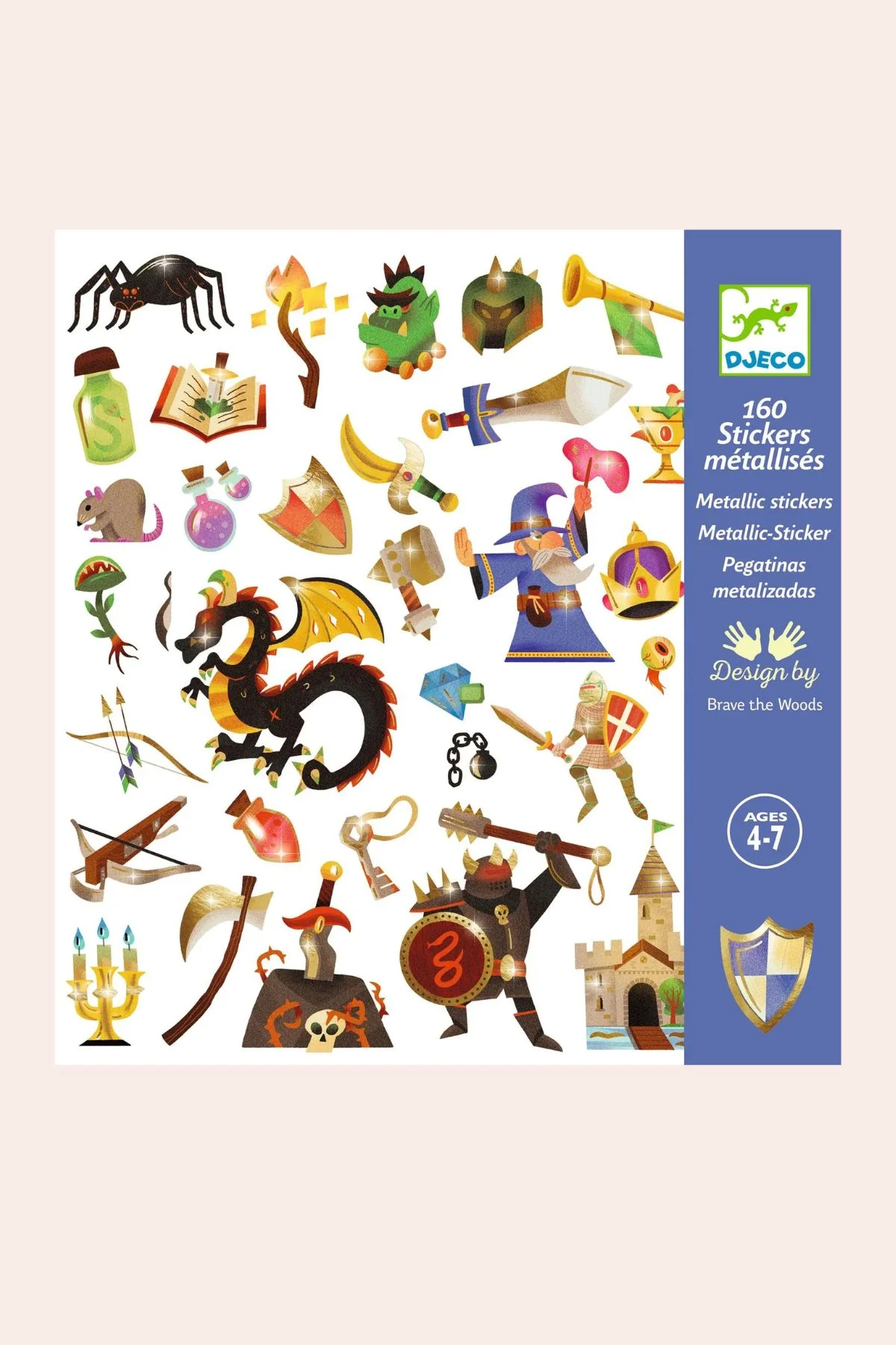Djeco - 160 Stickers - Medieval Fantasy