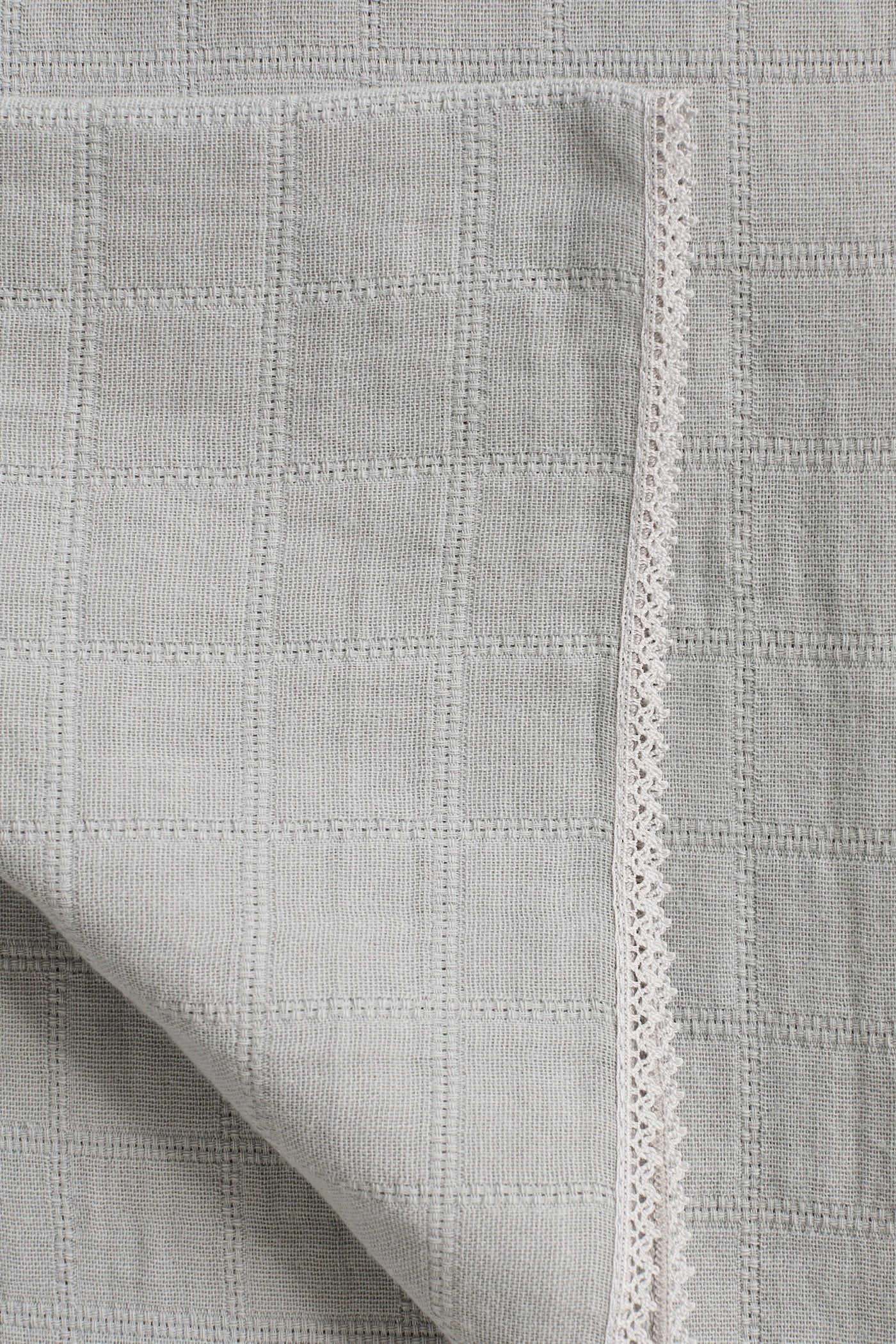 Dreams Swaddle in Grey Cotton Square Jacquard - Image 3