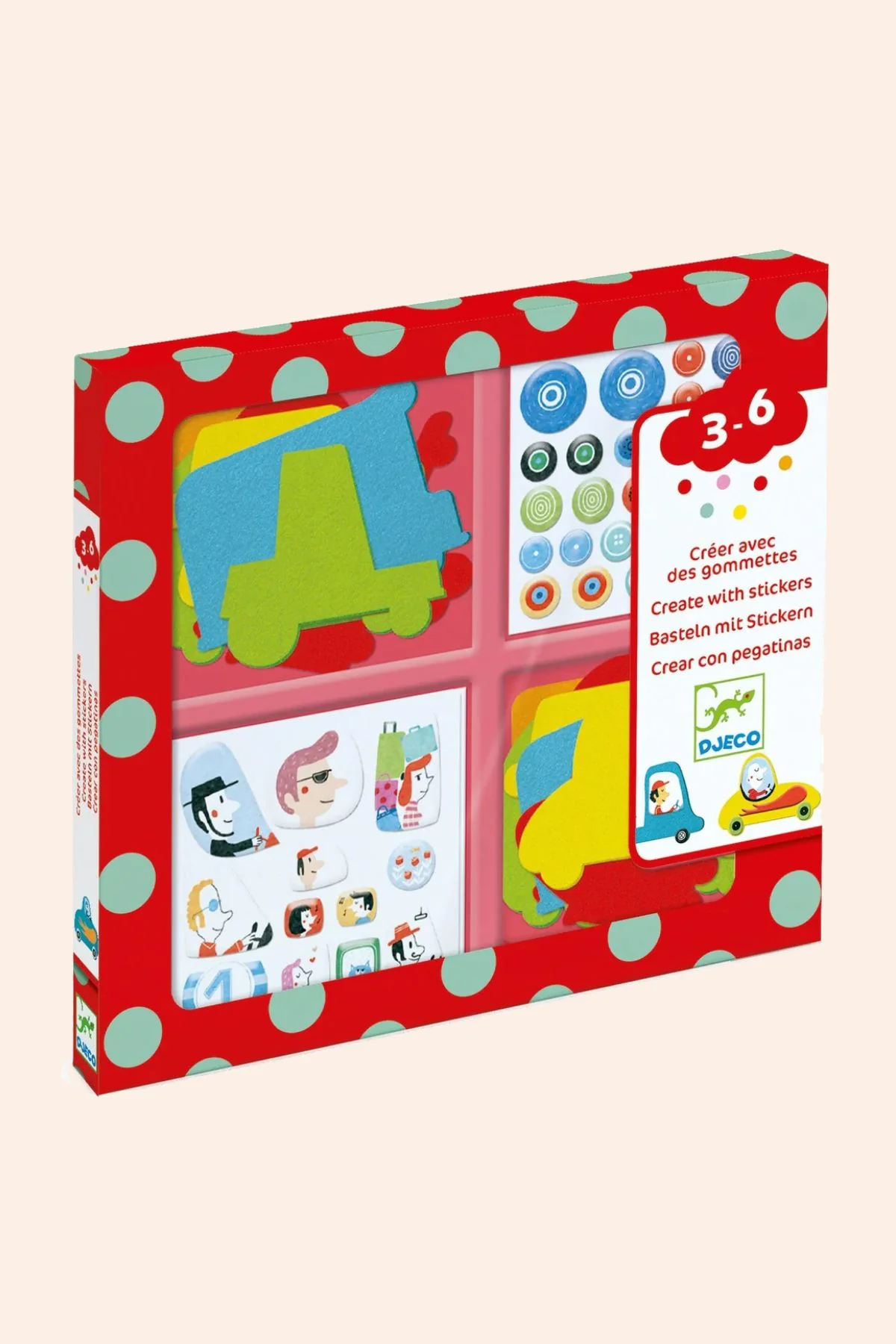 Djeco - Create With Stickers - I love cars