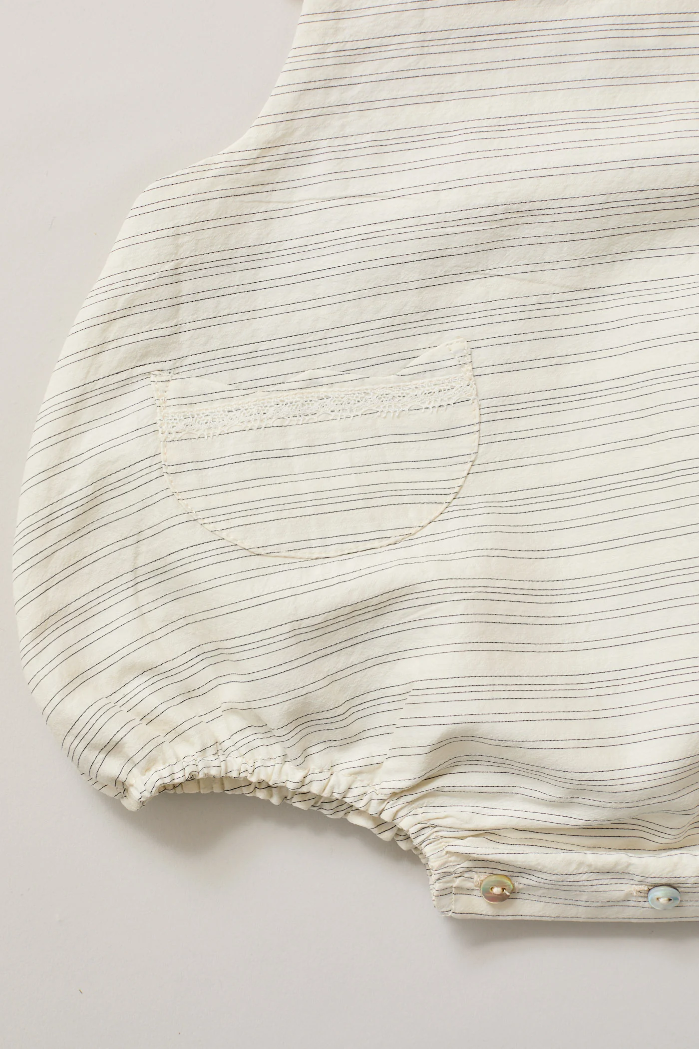 Baby Lace Pinafore in Black & Cream Stripes - Image 4