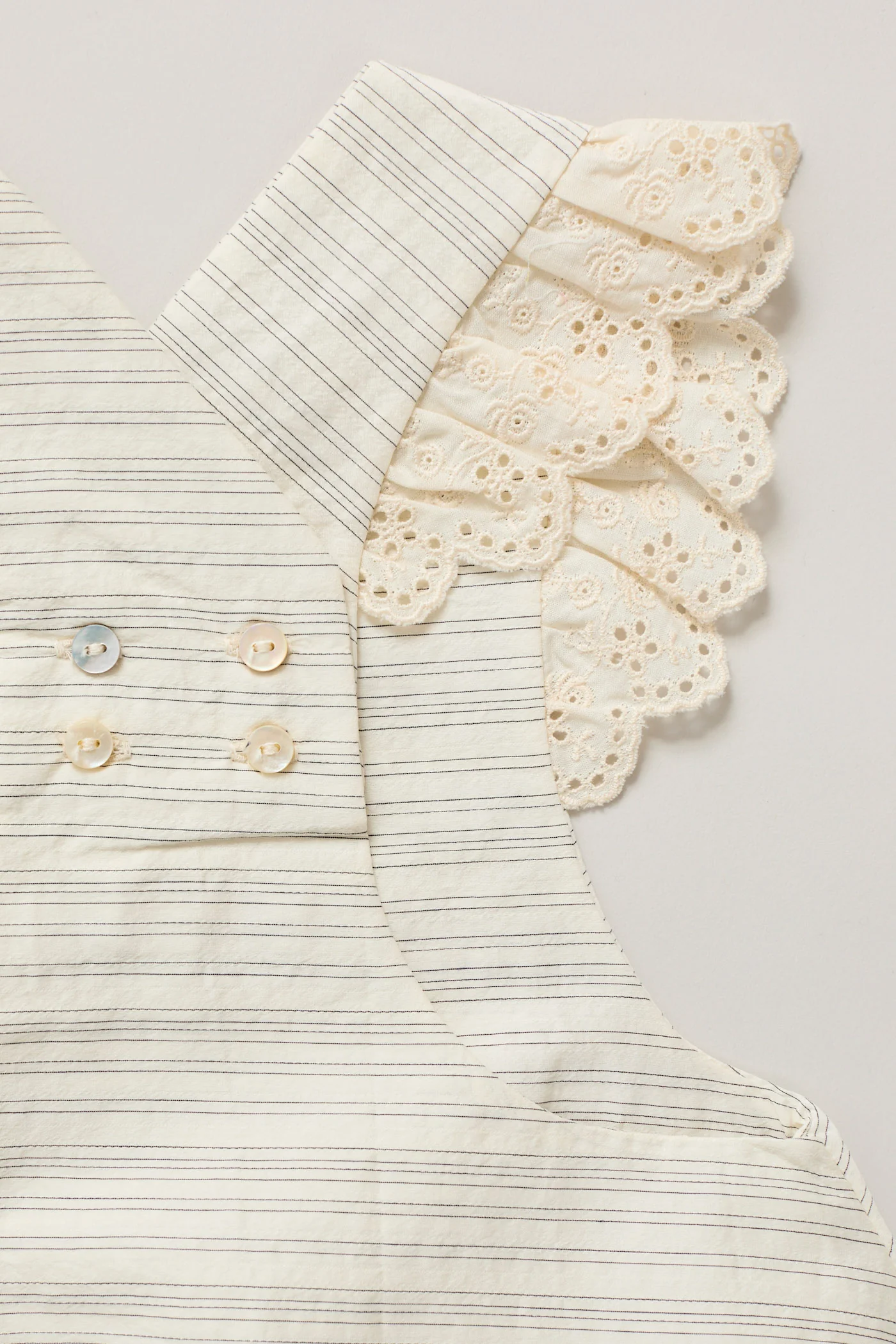 Baby Lace Pinafore in Black & Cream Stripes - Image 6