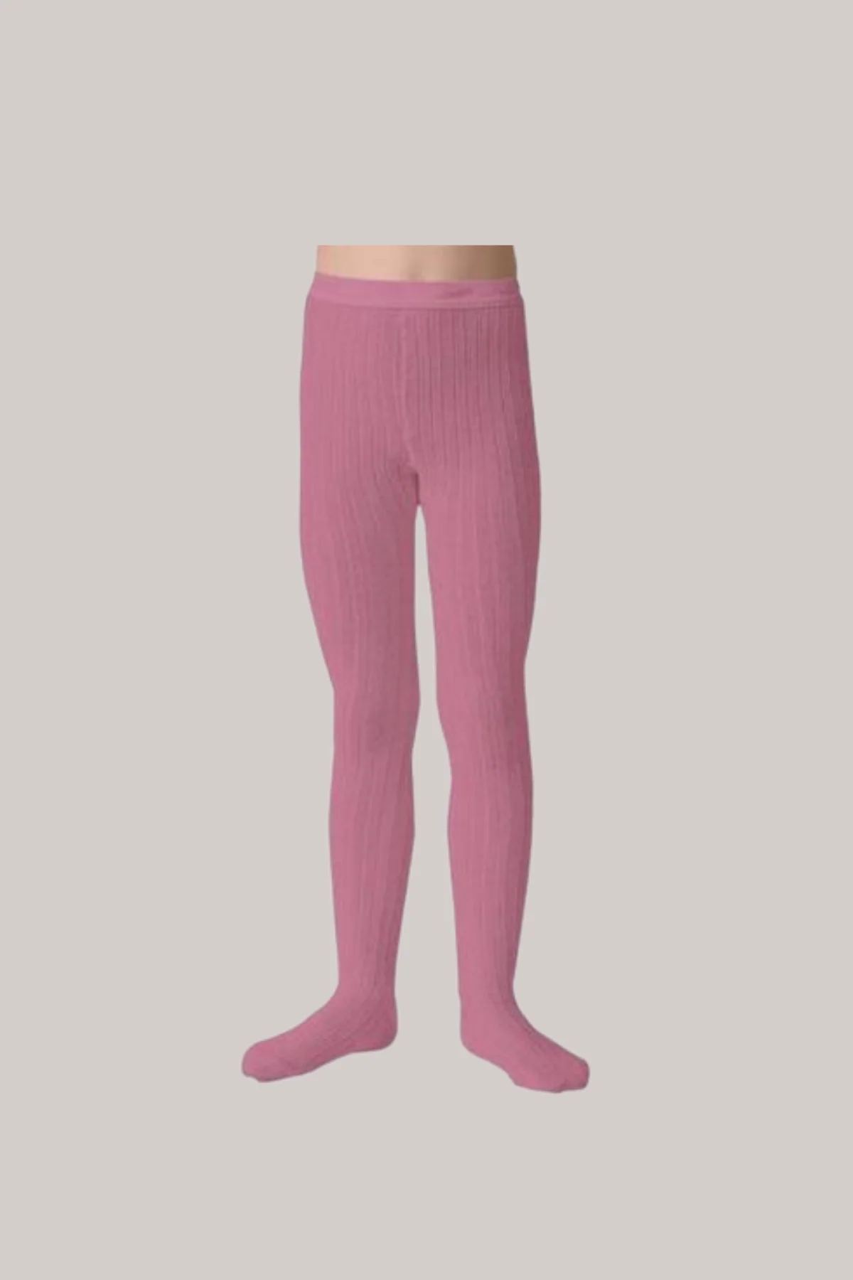 Collegièn X Strawberries & Cream - Louise Ribbed Tights - Rose Bonbon - Image 2