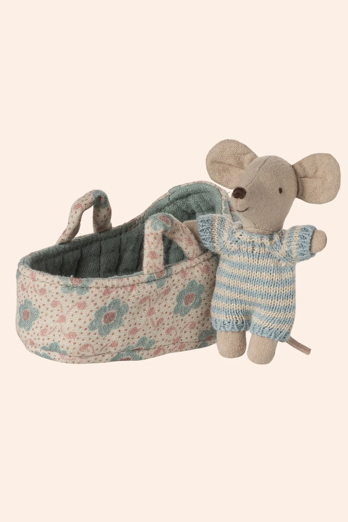 Maileg - Baby Mouse in Carry Cot - Blue