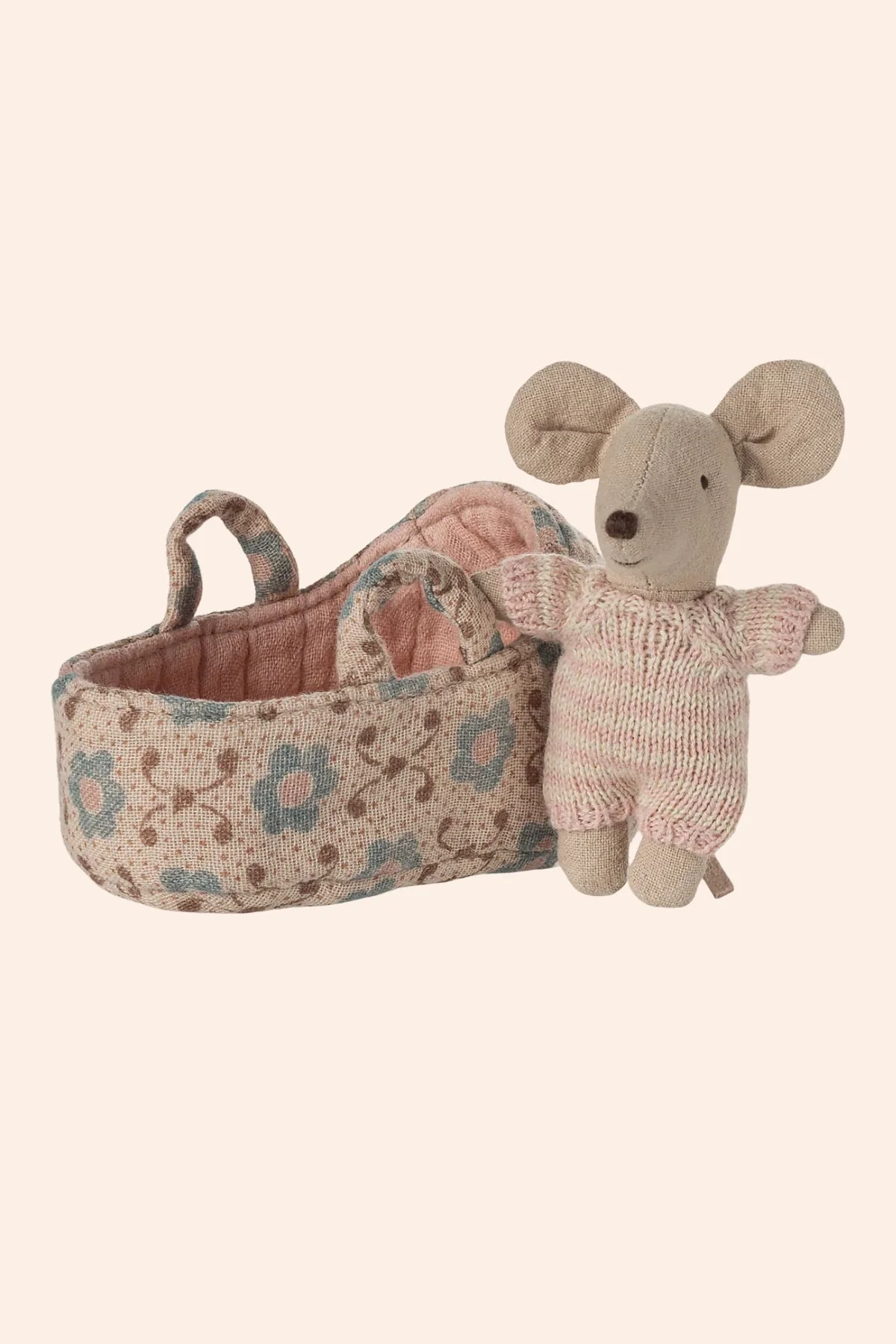 Maileg - Baby Mouse in Carry Cot - Rose